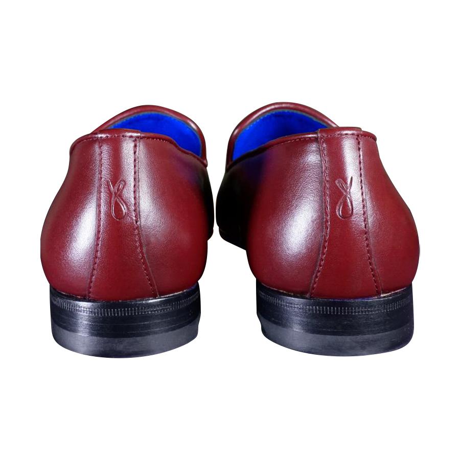 Bordo With Yellow Gold Hardware Leather Loafers-8