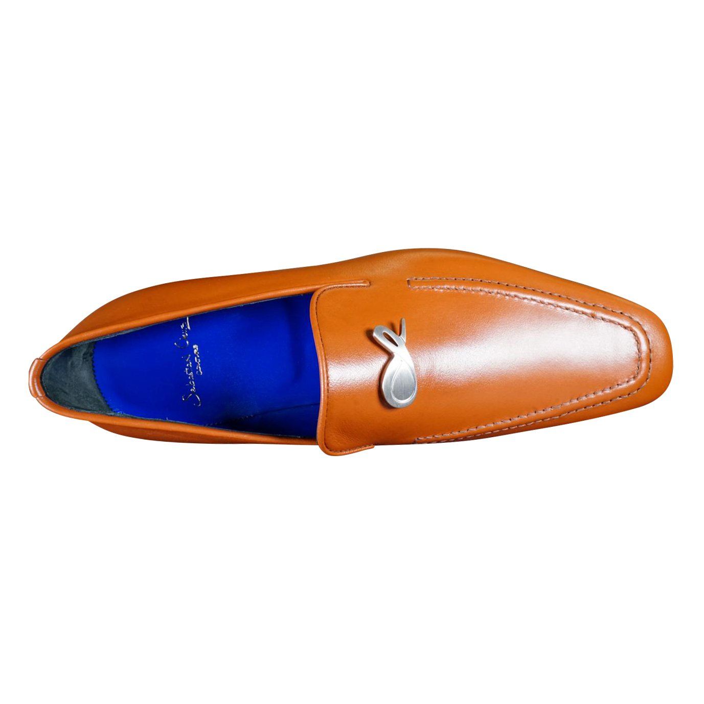 Caramello With Silver Hardware Leather Loafers-9