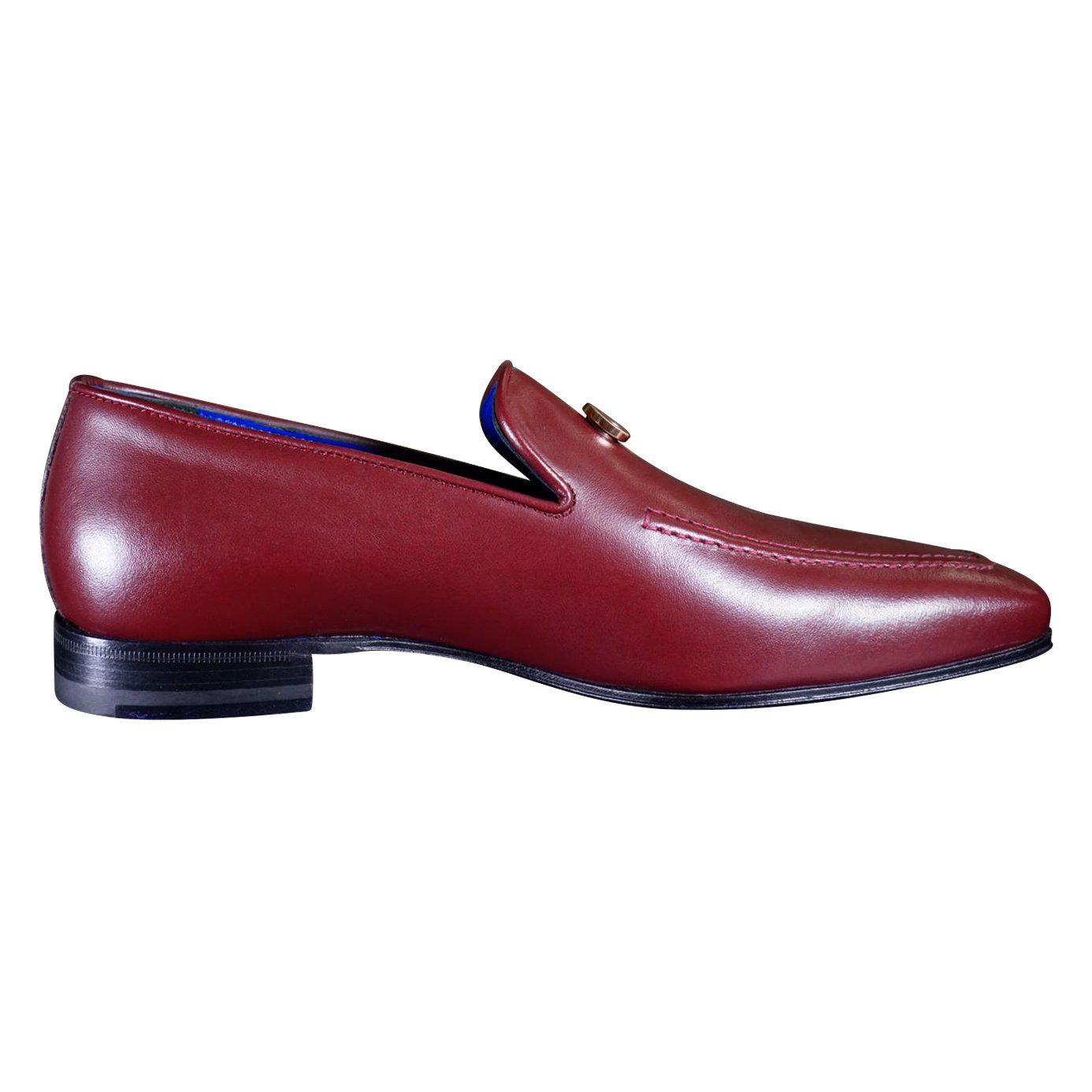 Bordo With Rose Gold Hardware Leather Loafers-5