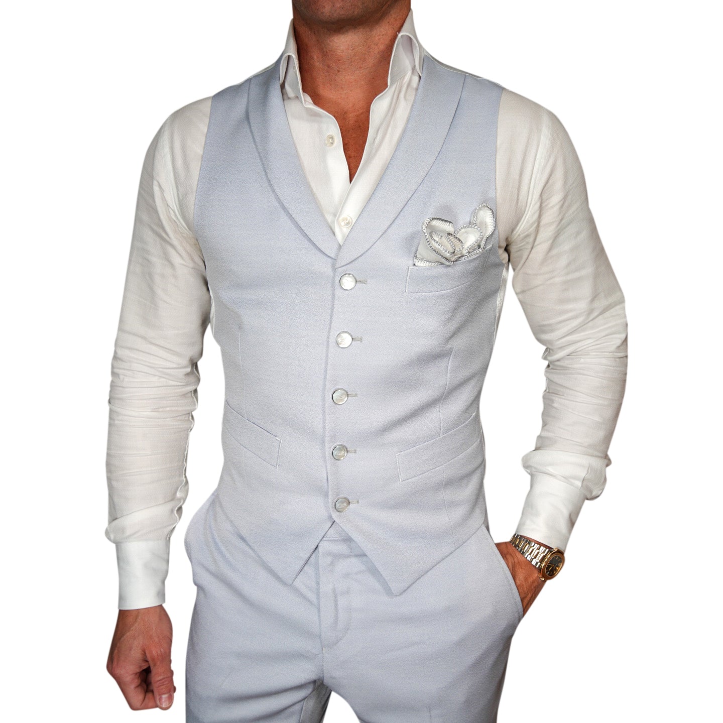 Pastel Azzurro Ciottoli Waistcoat @ The Vault