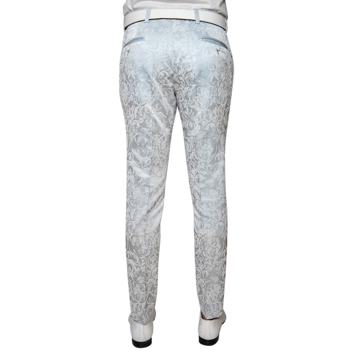 Blu Ghiaccio Paisley Trousers-5
