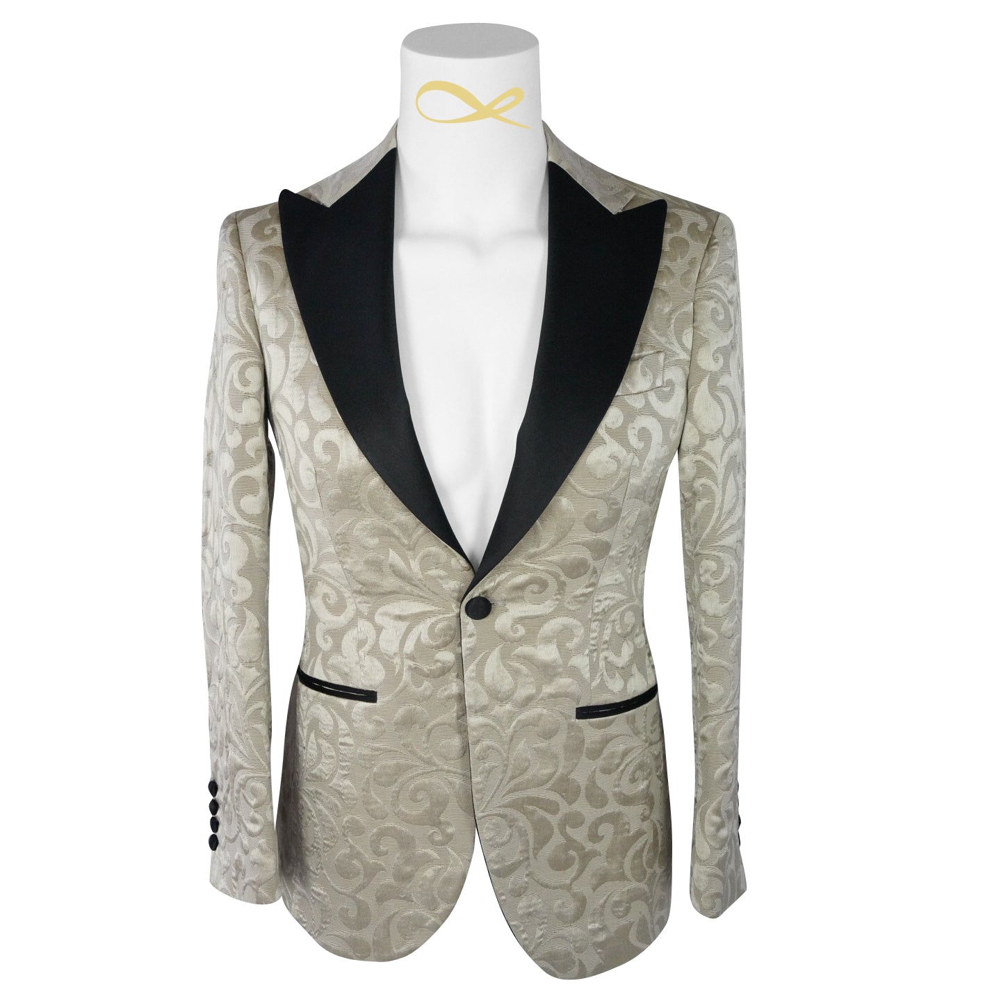 Champagne Oro and Black Paisley Jacket-4
