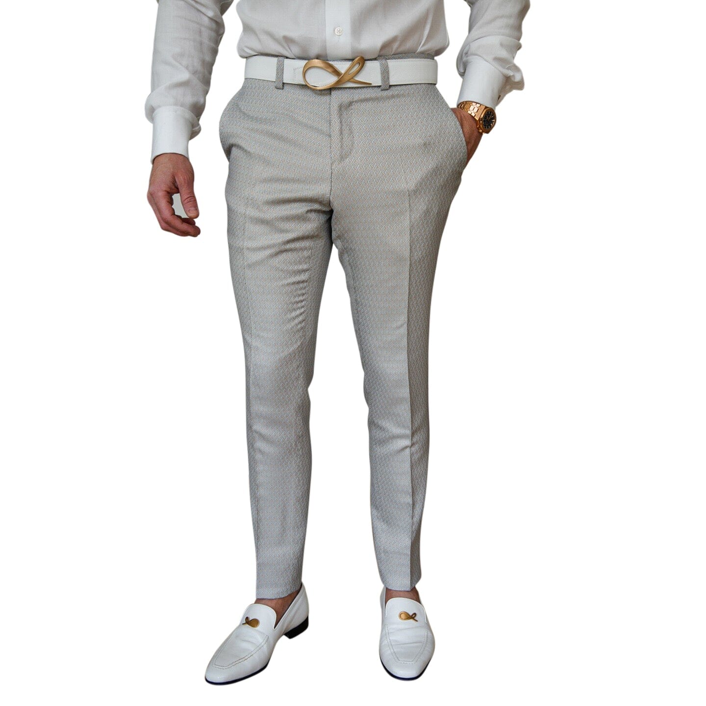 Oyster Herringbone Trousers @ The Vault-3