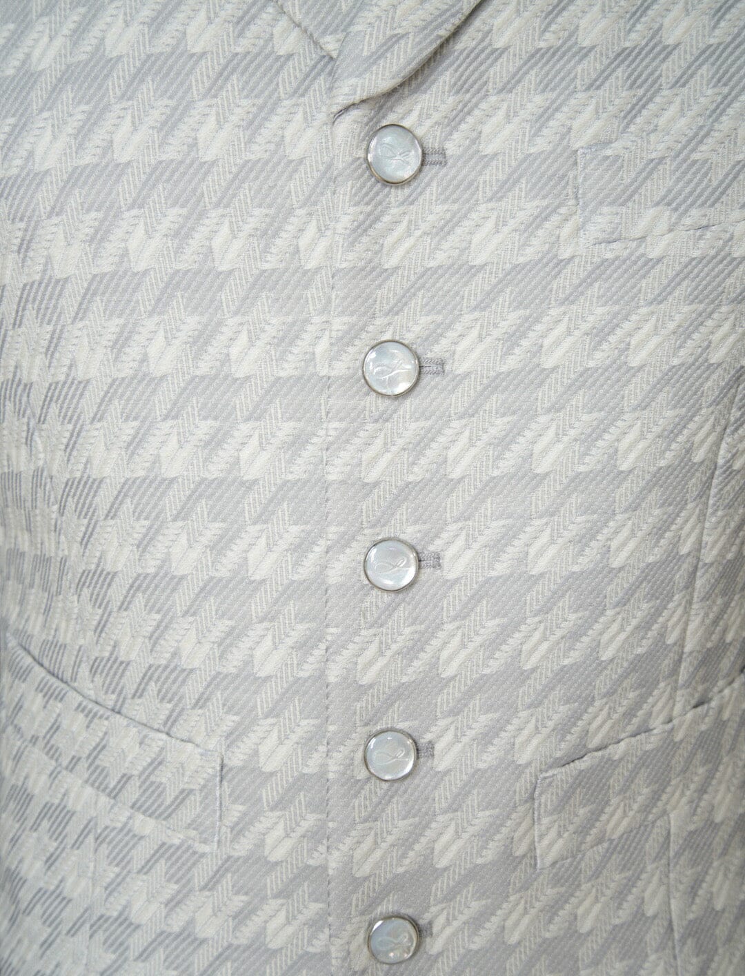 Oyster Grigio Houndstooth Ciottoli Waistcoat @ The Vault-4