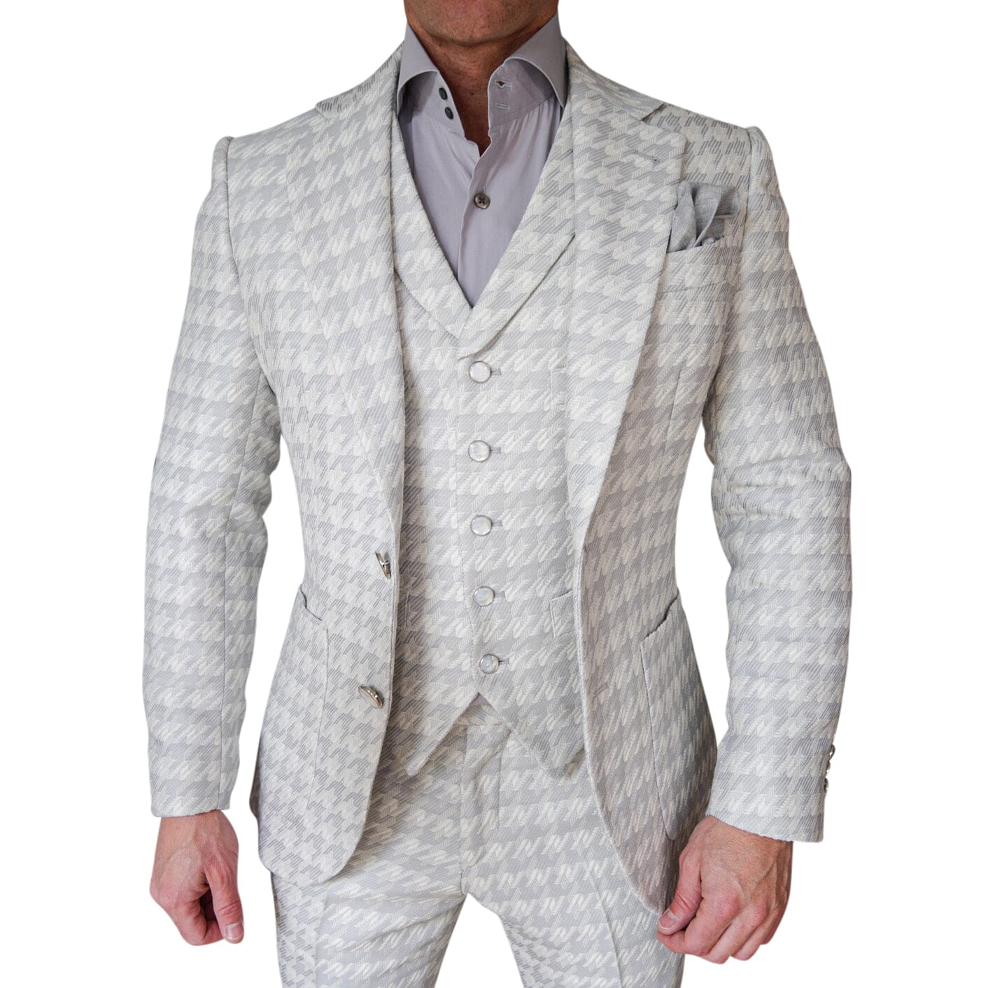 Oyster Grigio Houndstooth Jacket-4