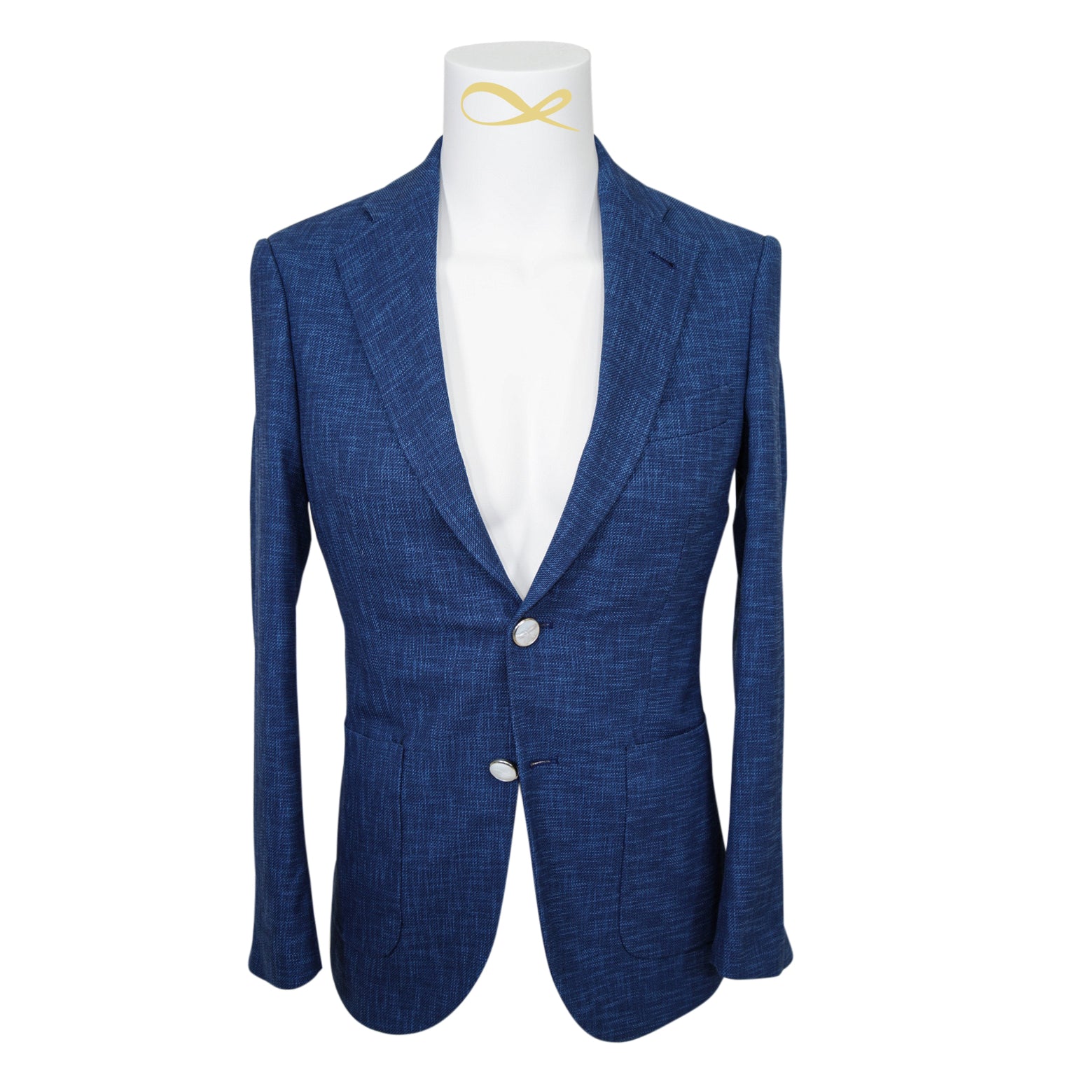 Prussian Blu Lino Tweed Jacket-4
