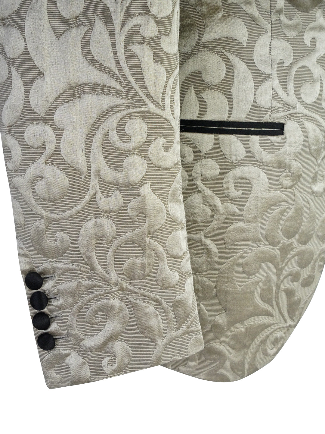 Champagne Oro and Black Paisley Jacket-6