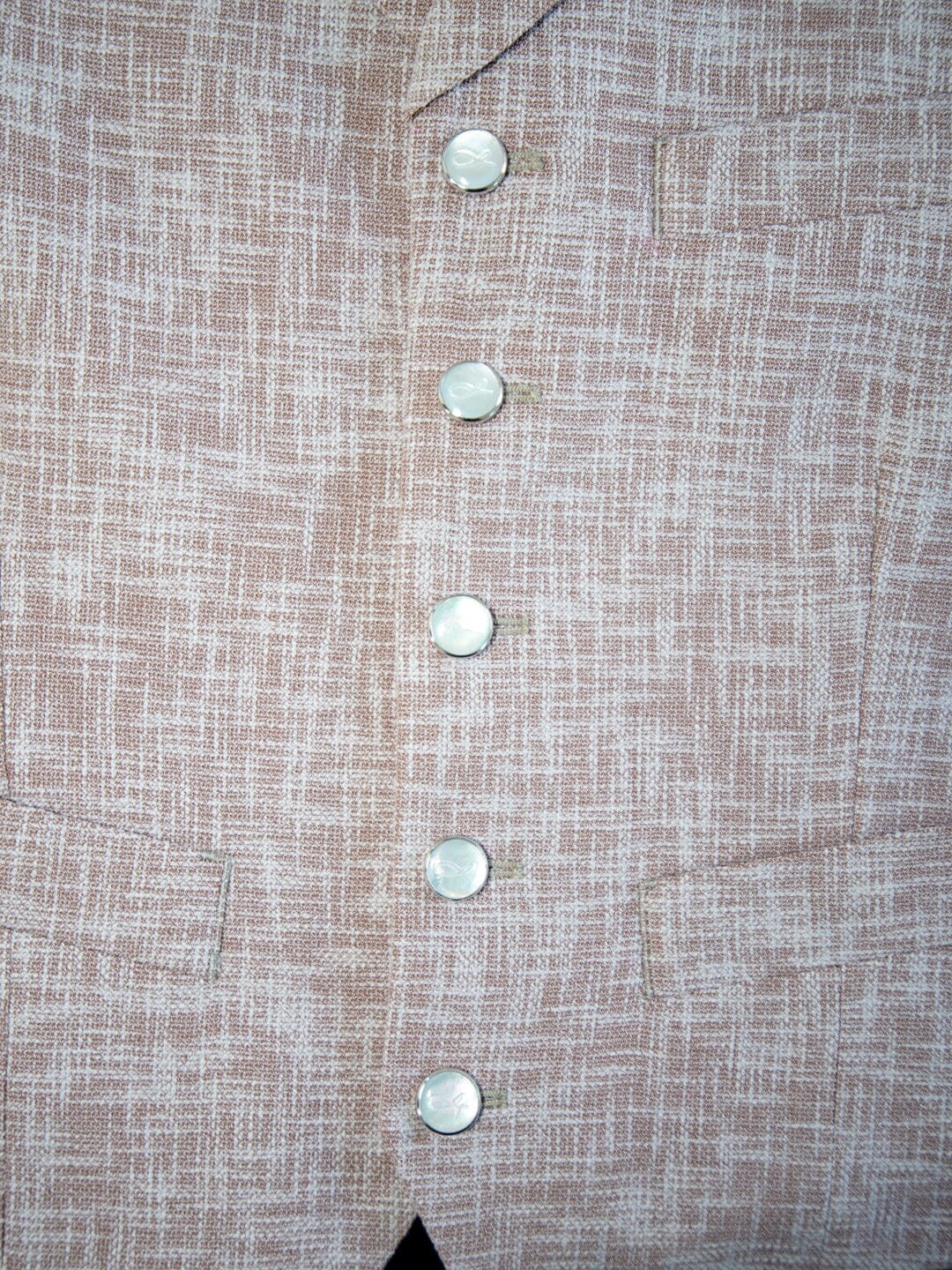 Nude Blush Lino Tweed Ciottoli Waistcoat-4