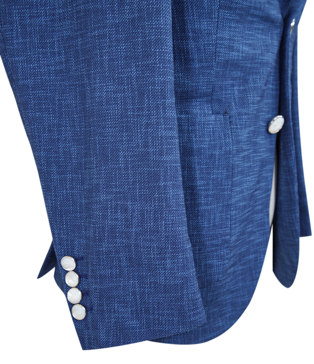 Prussian Blu Lino Tweed Jacket-6