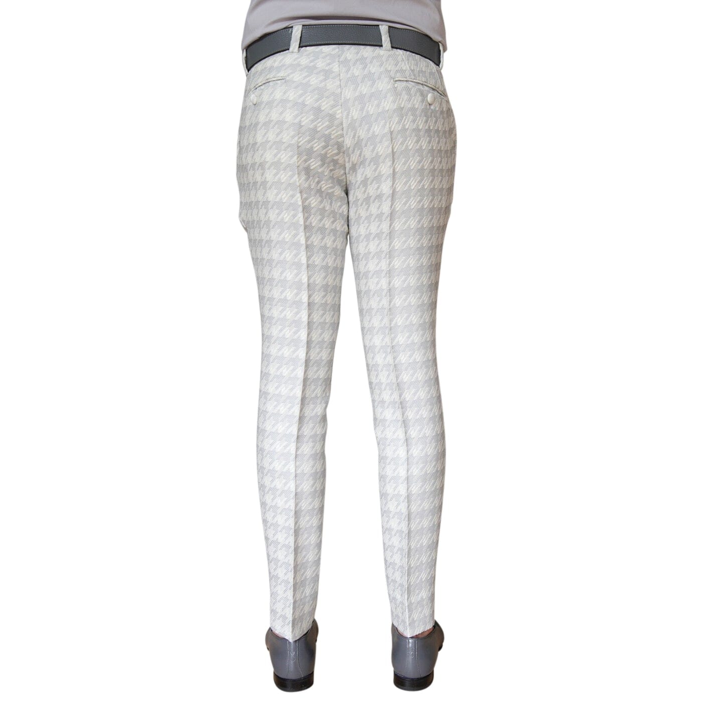 Oyster Grigio Houndstooth Trousers-5