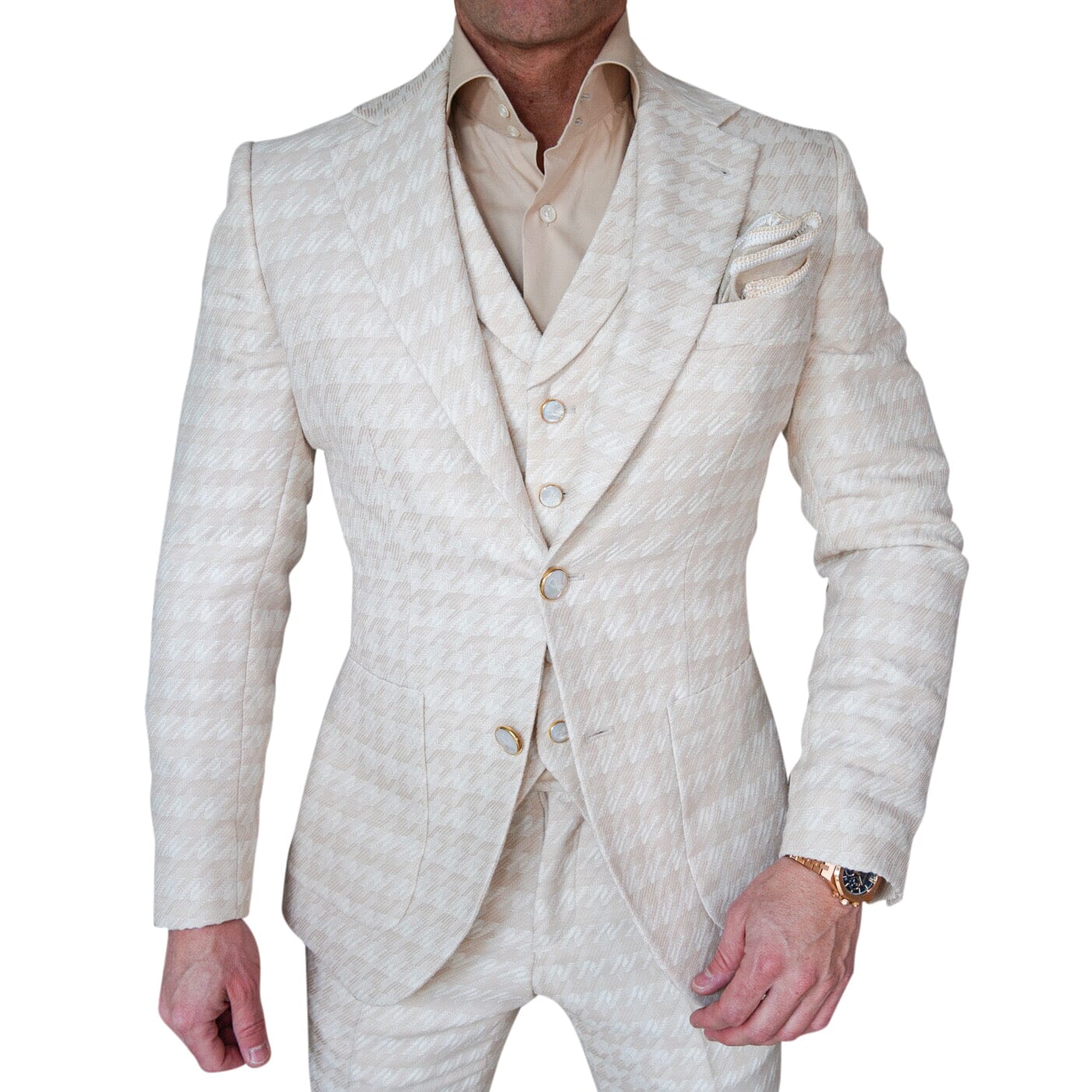 Cashew Crema Houndstooth Jacket @ The Vault