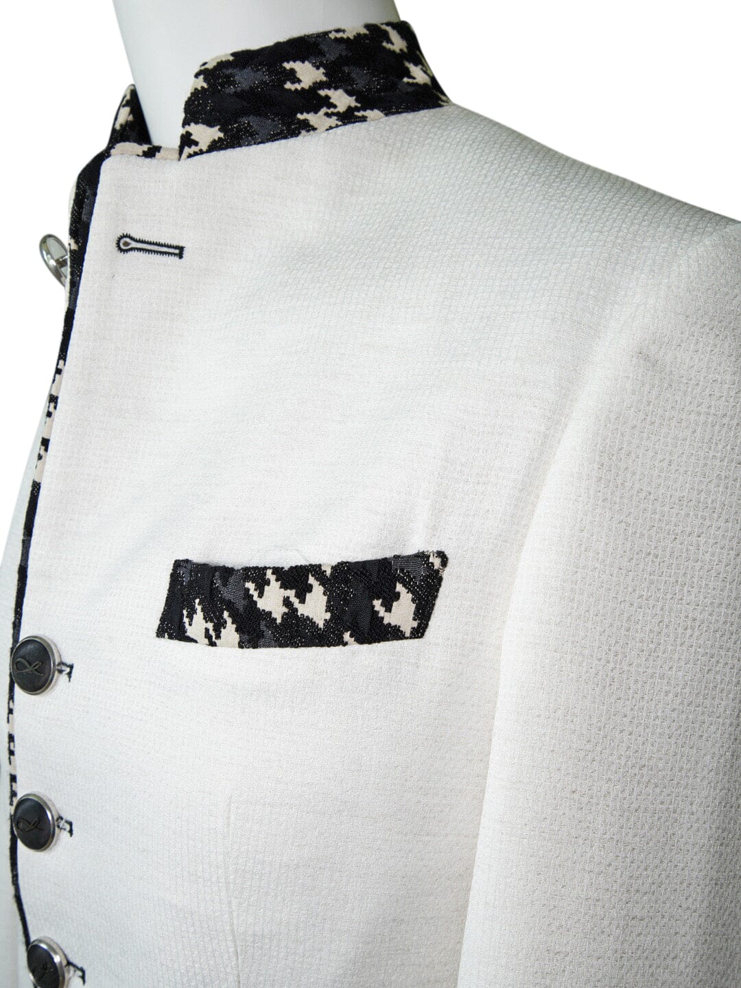 Latte Lino Houndstooth Mandani Jacket-6