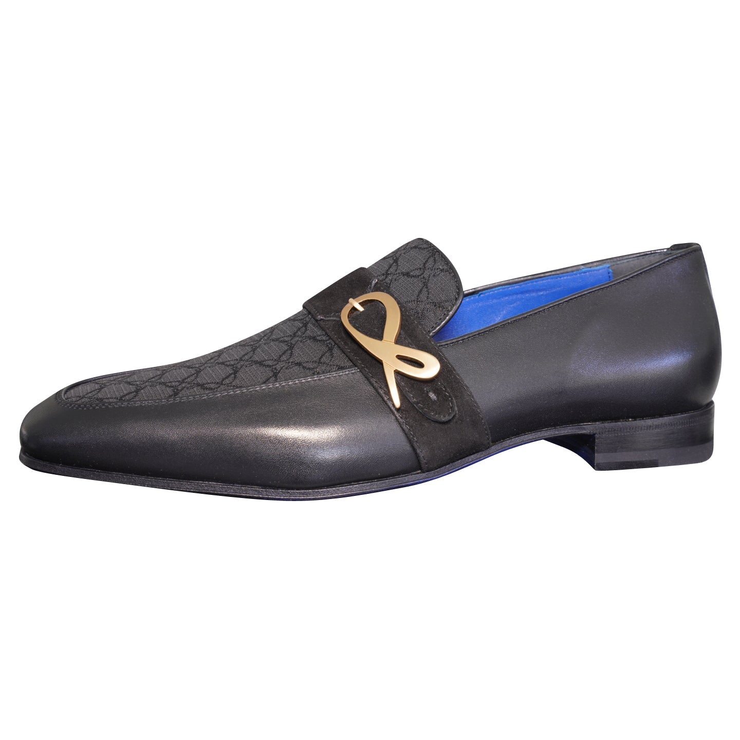 Raven Nero Logo Monk Loafers With Yellow Gold Buckle @ The Vault-7