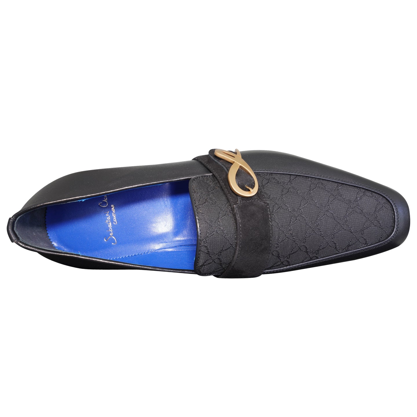 Raven Nero Logo Monk Loafers With Yellow Gold Buckle-6