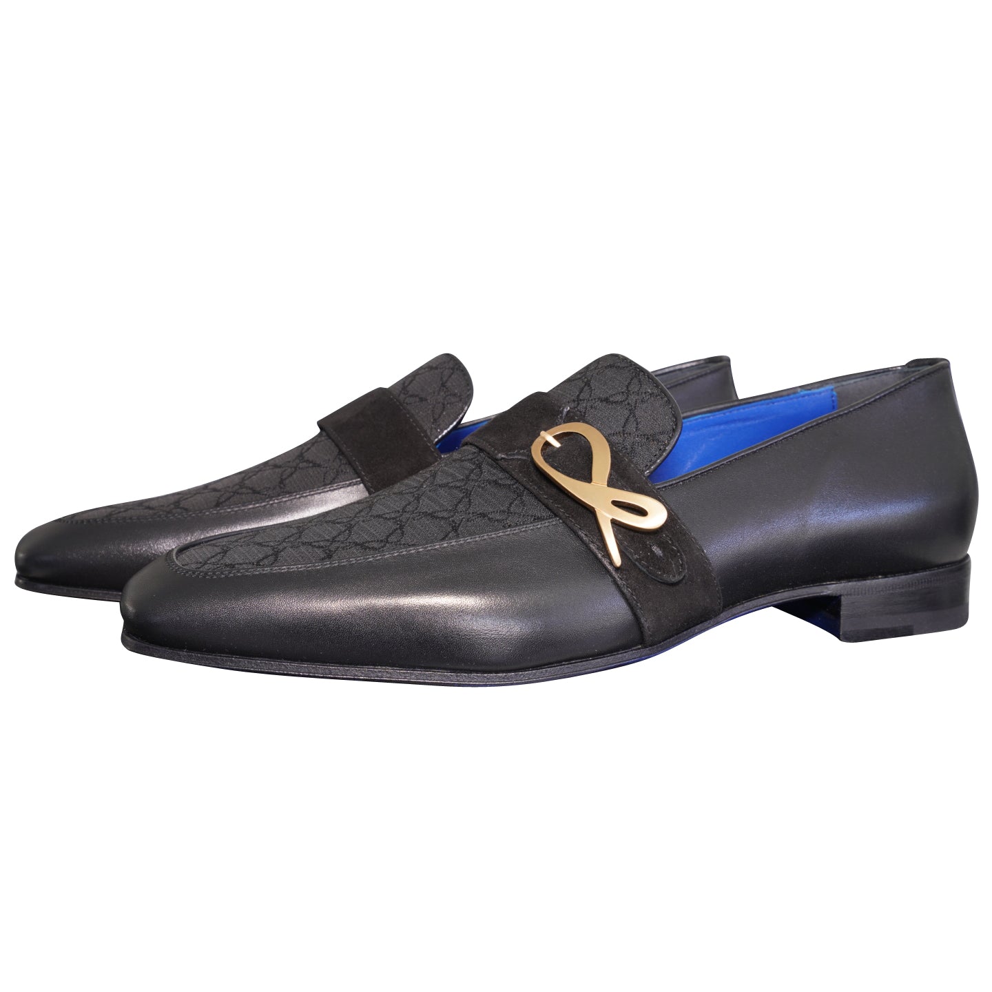 Raven Nero Logo Monk Loafers With Yellow Gold Buckle @ The Vault-3