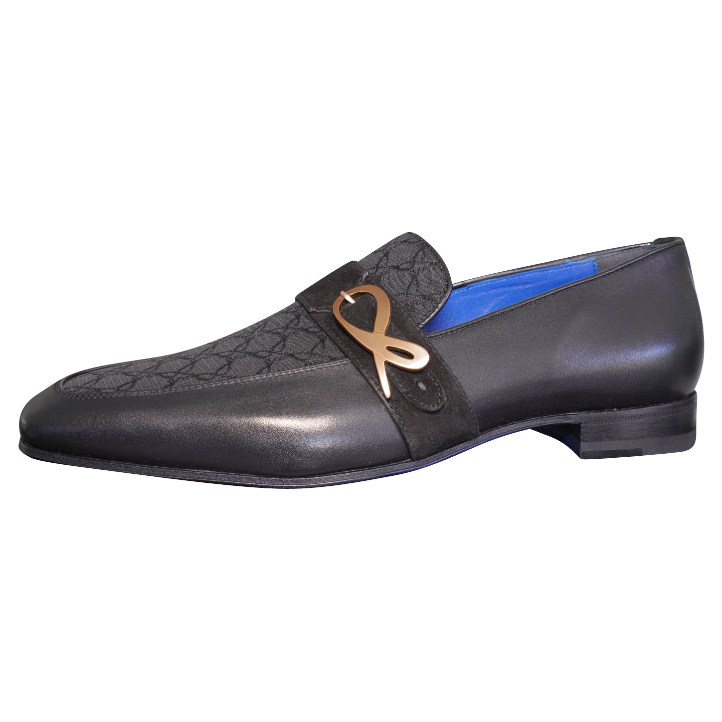 Raven Nero Logo Monk Loafers With Rose Gold Buckle-6
