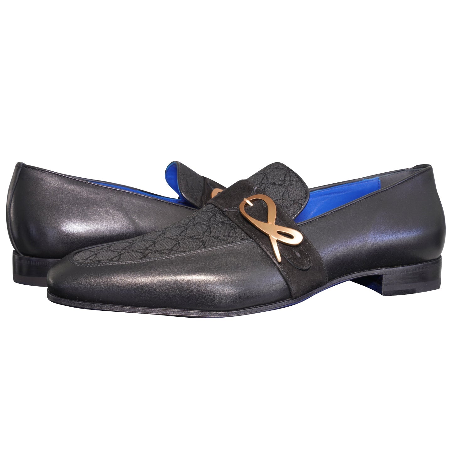 Raven Nero Logo Monk Loafers With Rose Gold Buckle-4