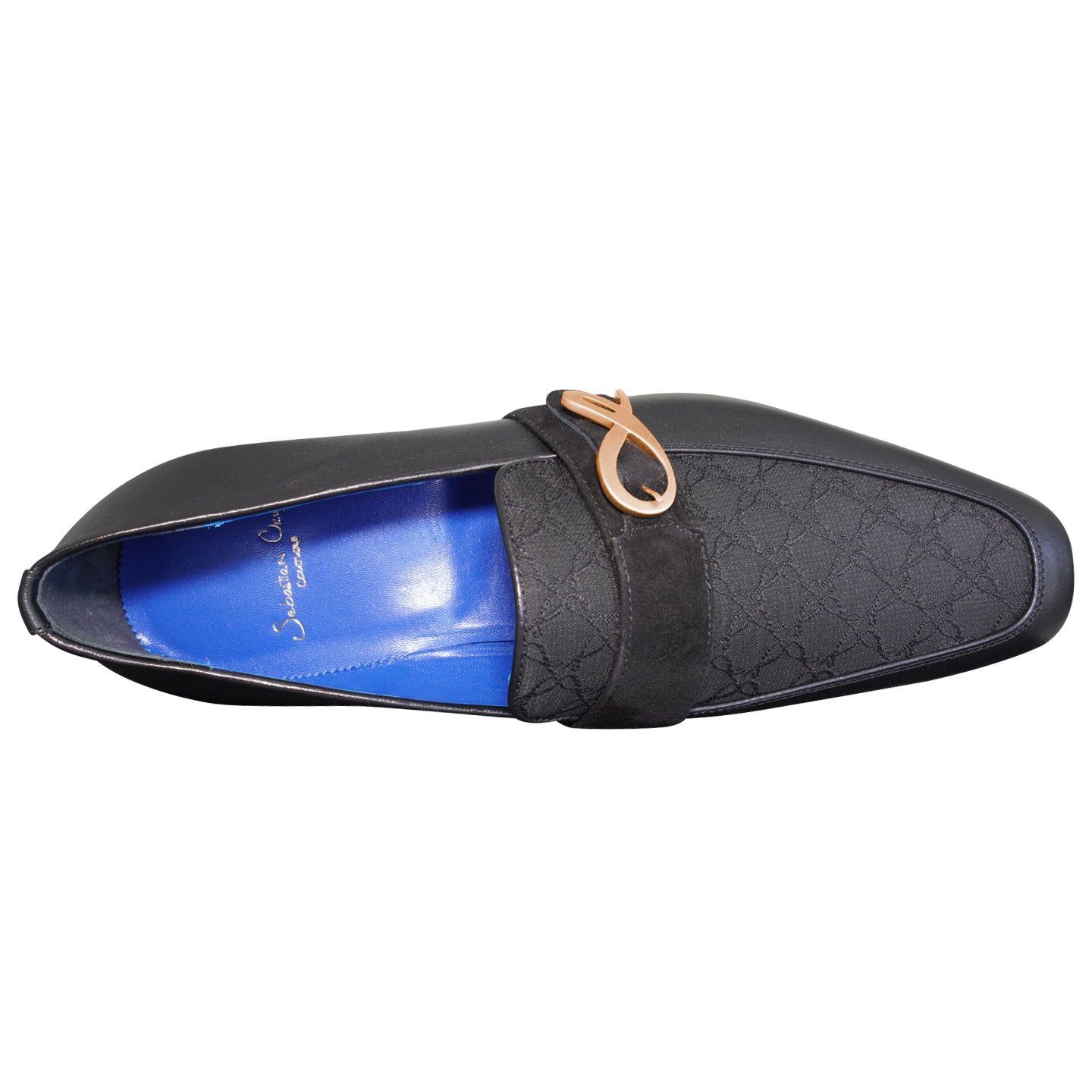 Raven Nero Logo Monk Loafers With Rose Gold Buckle-5
