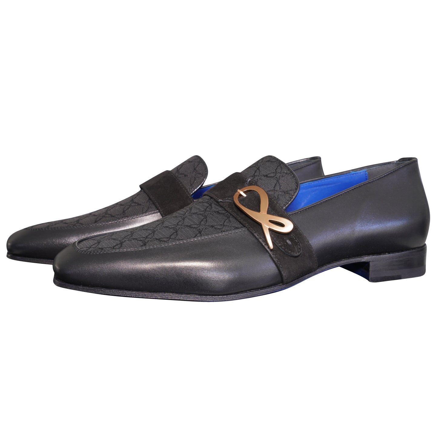 Raven Nero Logo Monk Loafers With Rose Gold Buckle-3