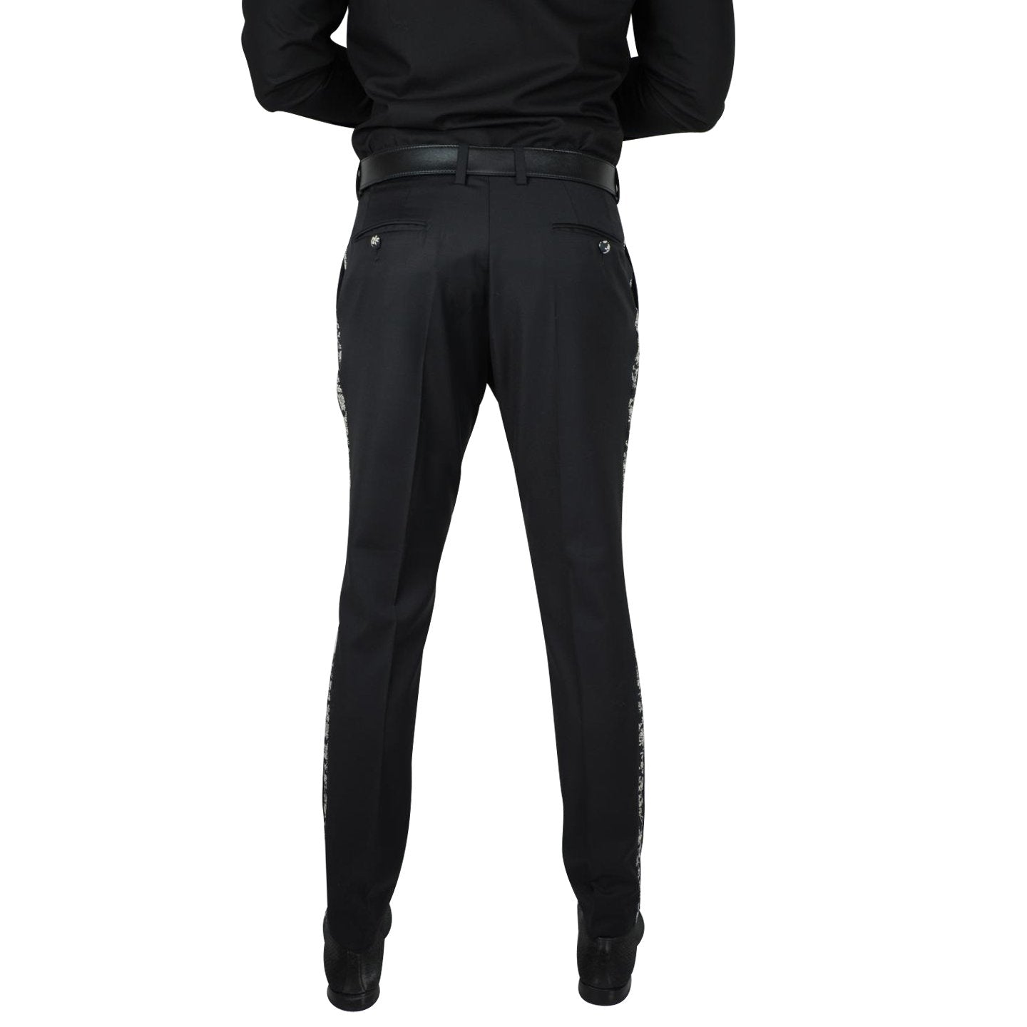 Black Gypso Tuxedo Style Trousers-4