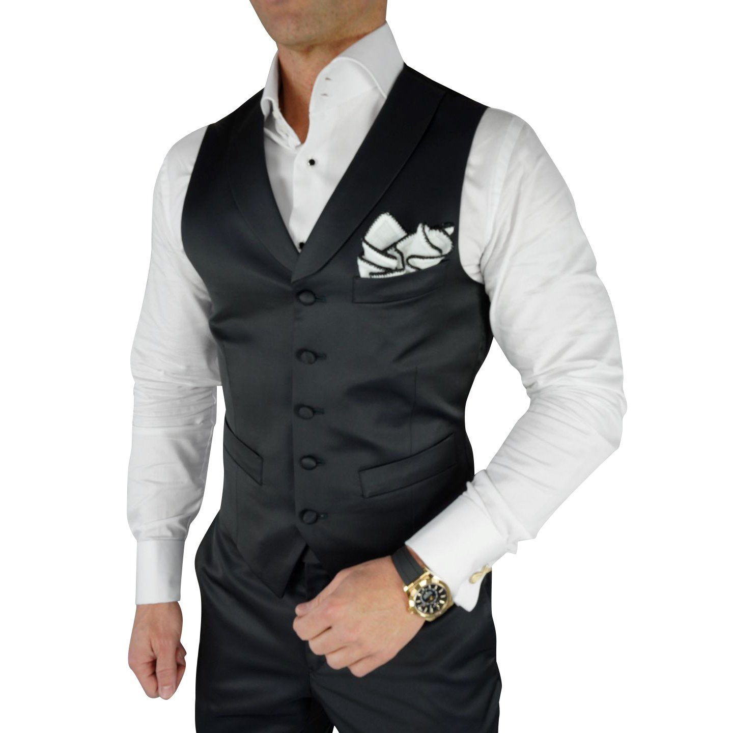 Black Evento Ciottoli Waistcoat-1