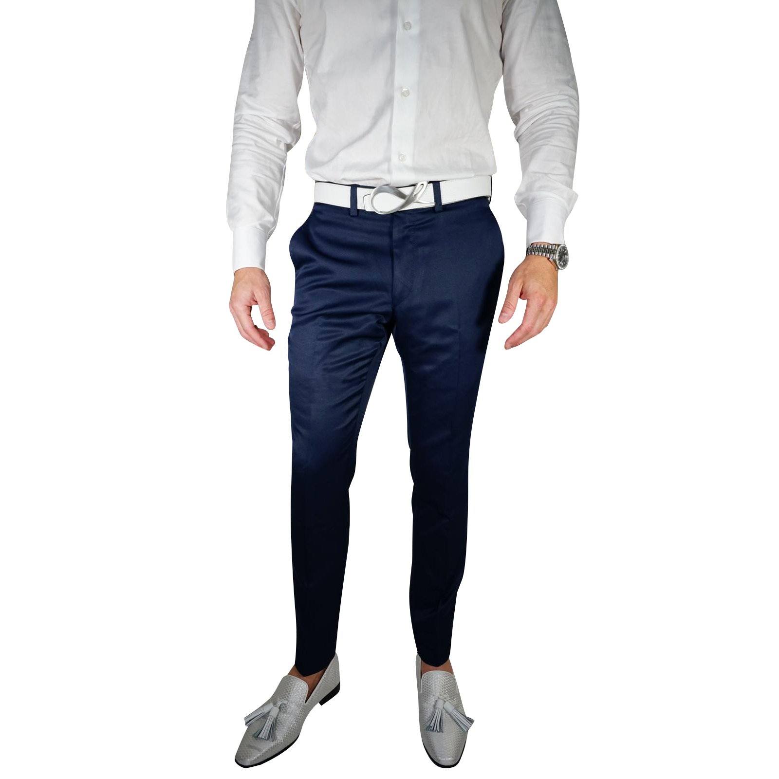 Navy Blue Lucentezza Trousers @ The Vault-3