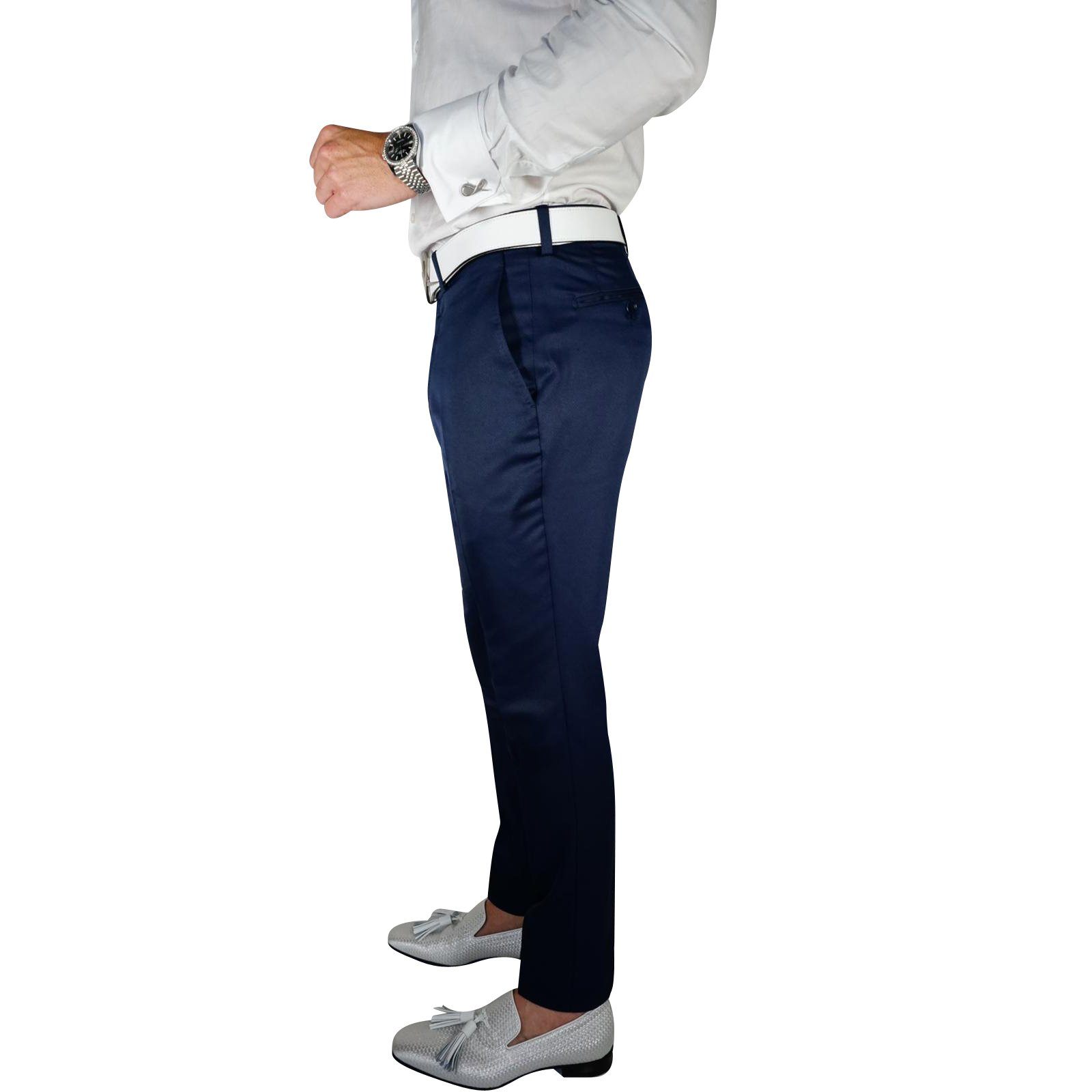 Navy Blue Lucentezza Trousers-4