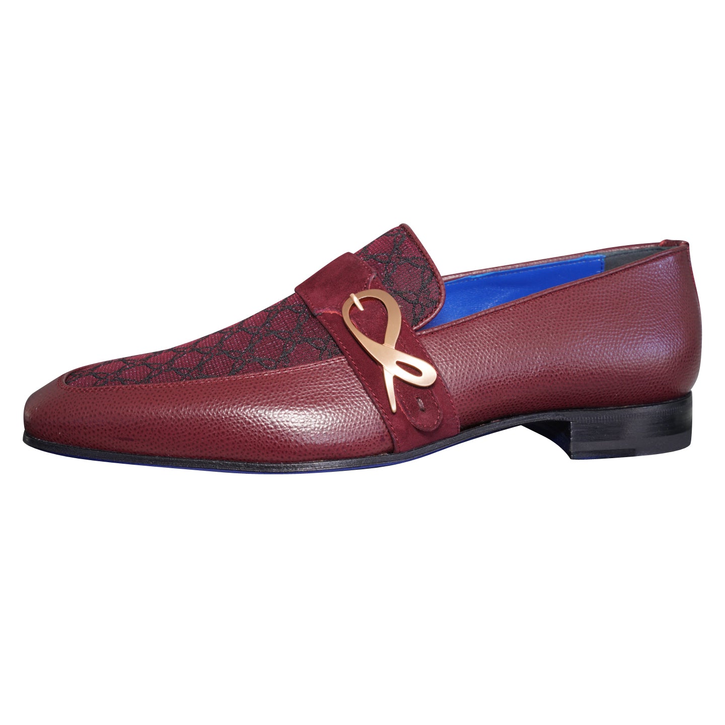 Vino Logo Monk Strap Loafer With Rose Gold Buckle-7