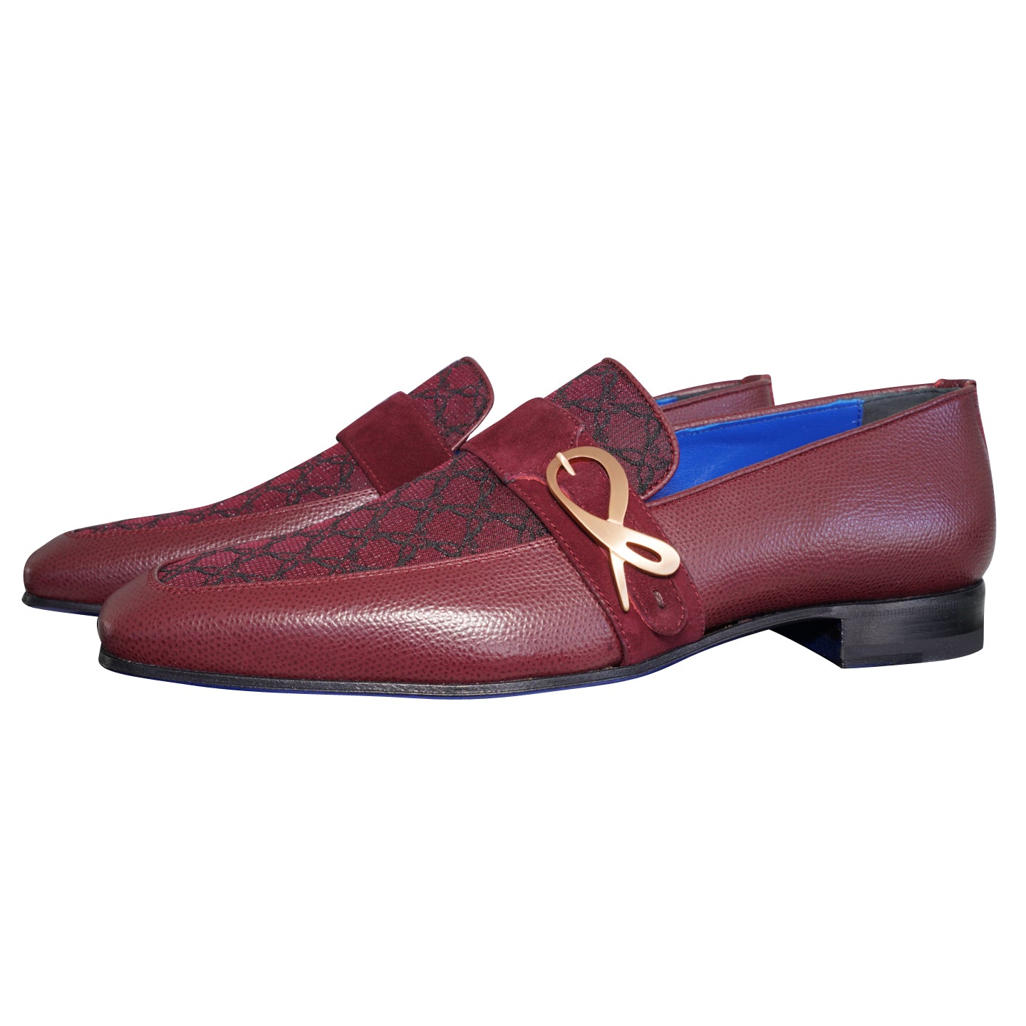 Vino Logo Monk Strap Loafer With Rose Gold Buckle-3