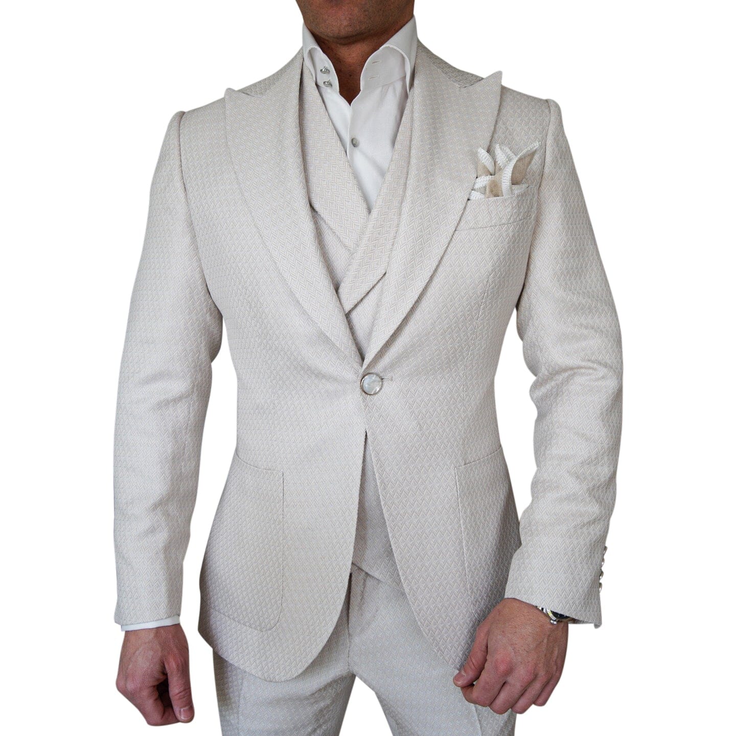 Latte Herringbone Jacket-4