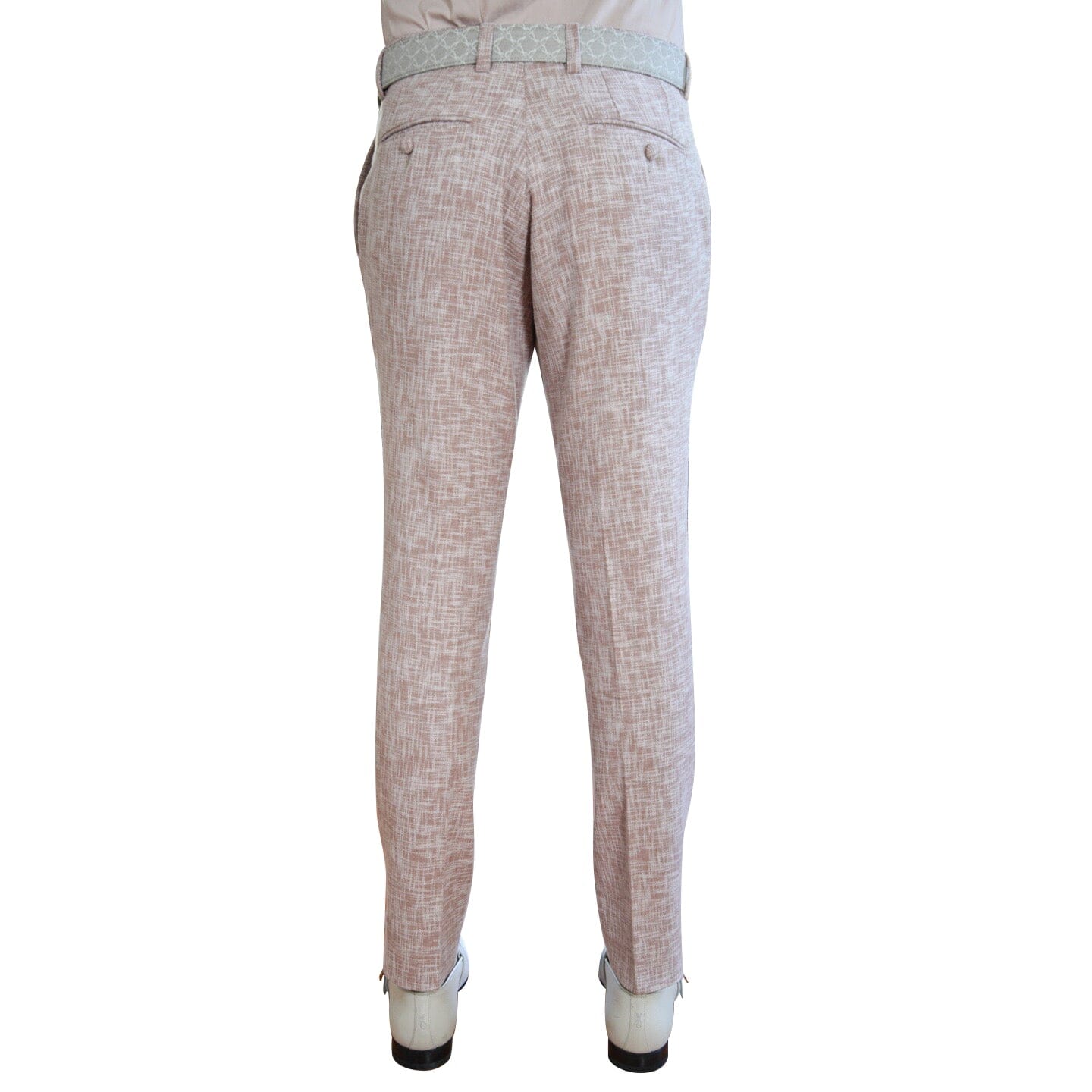 Nude Blush Lino Tweed Trousers-5