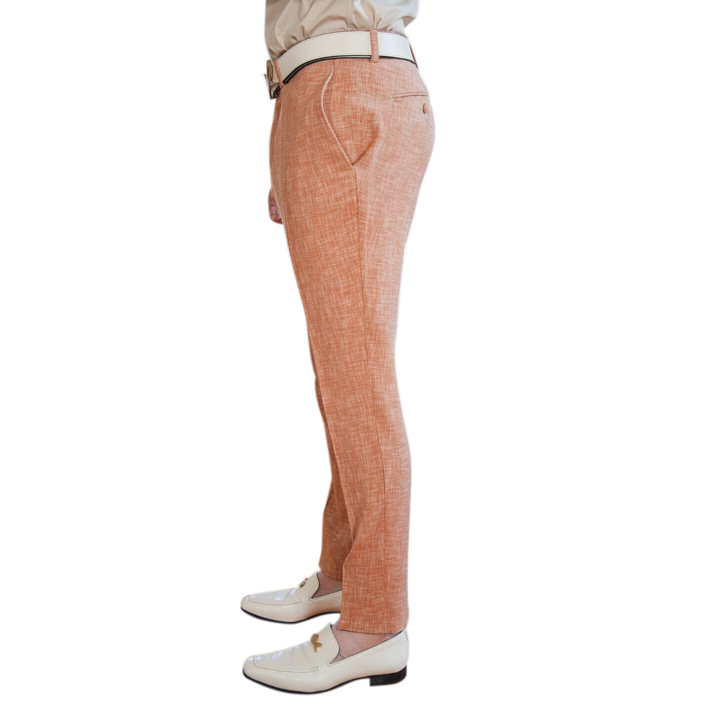 Copper Lino Tweed Trousers-4