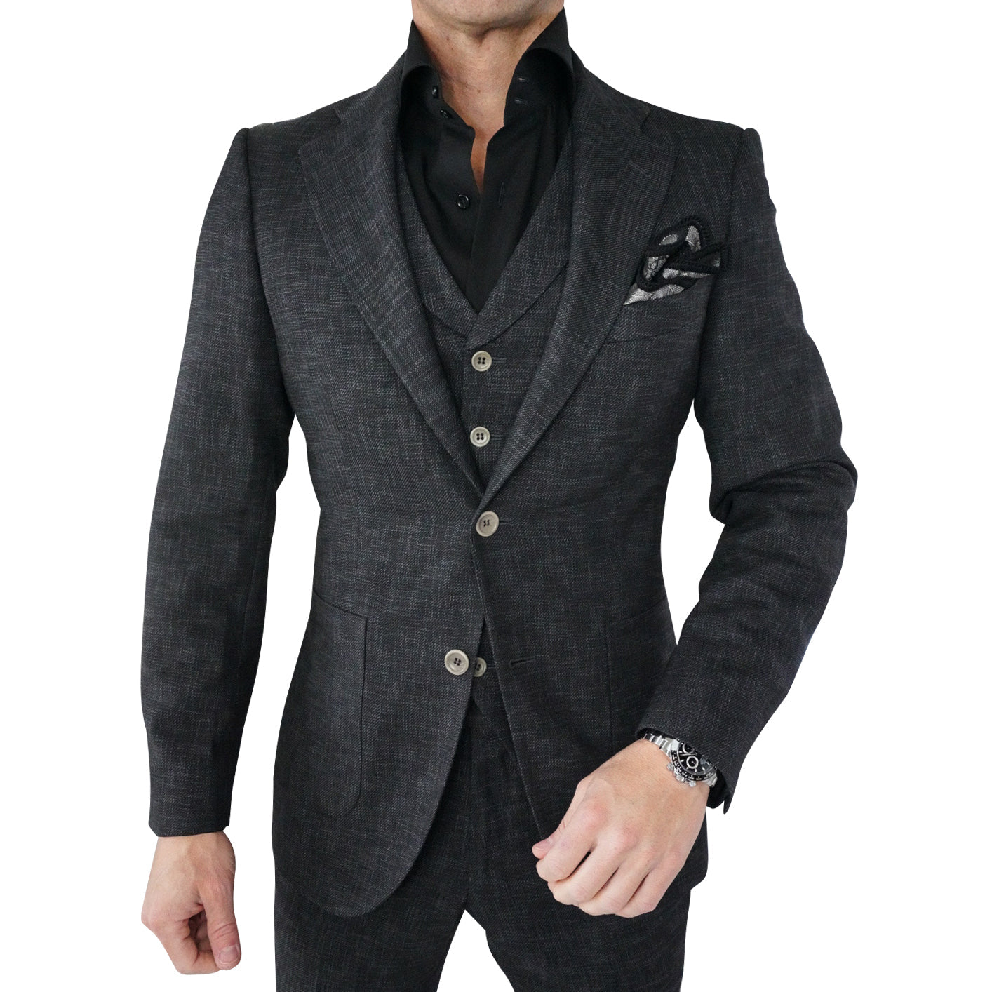 Onyx Lino Tweed Jacket-3