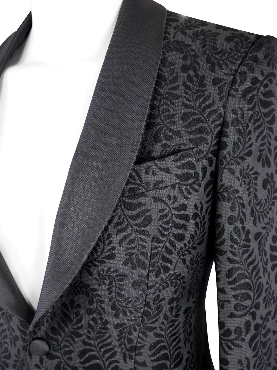 Charcoal Damascata Dinner Jacket-6