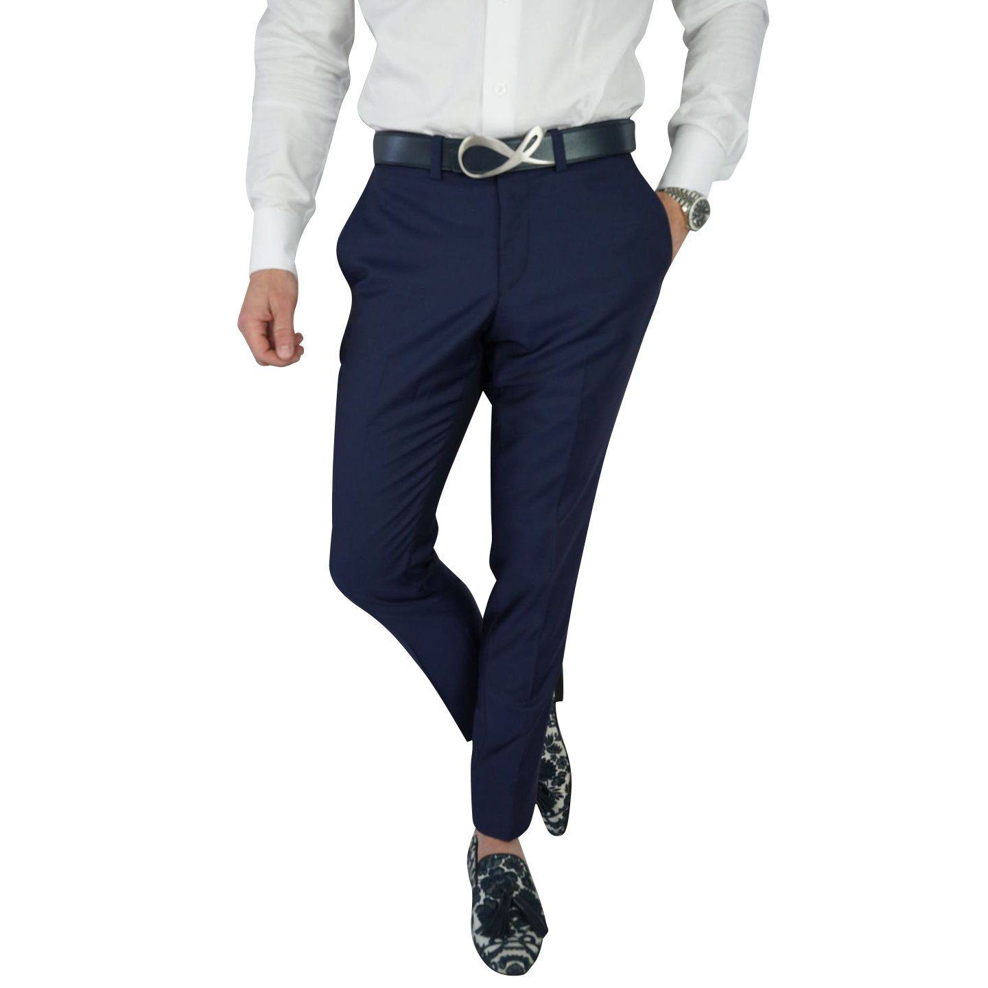 Navy Blue Evento Trousers @ The Vault