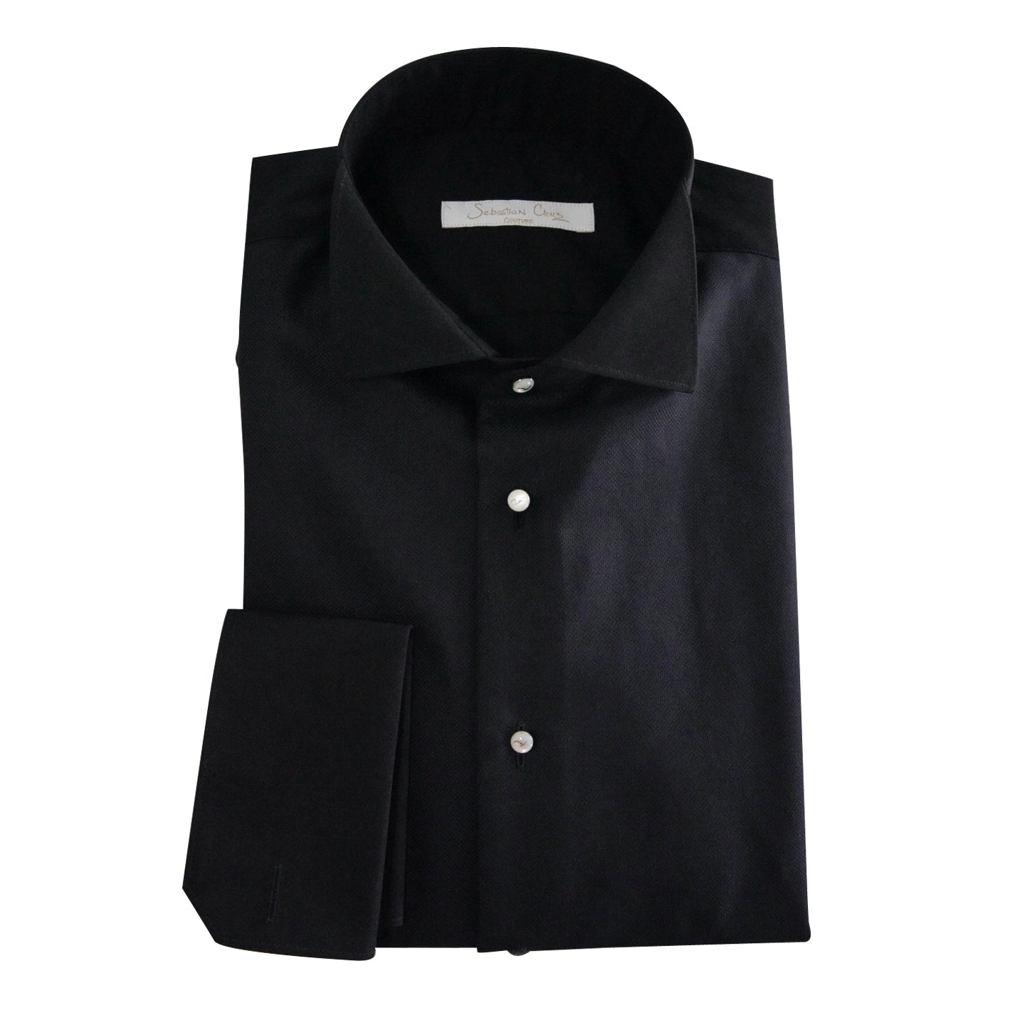 Black Evento Signature Tuxedo Shirt-3