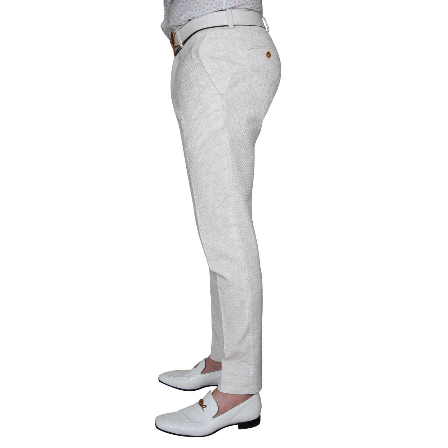 Coconut Intreccio Signature Trousers-3