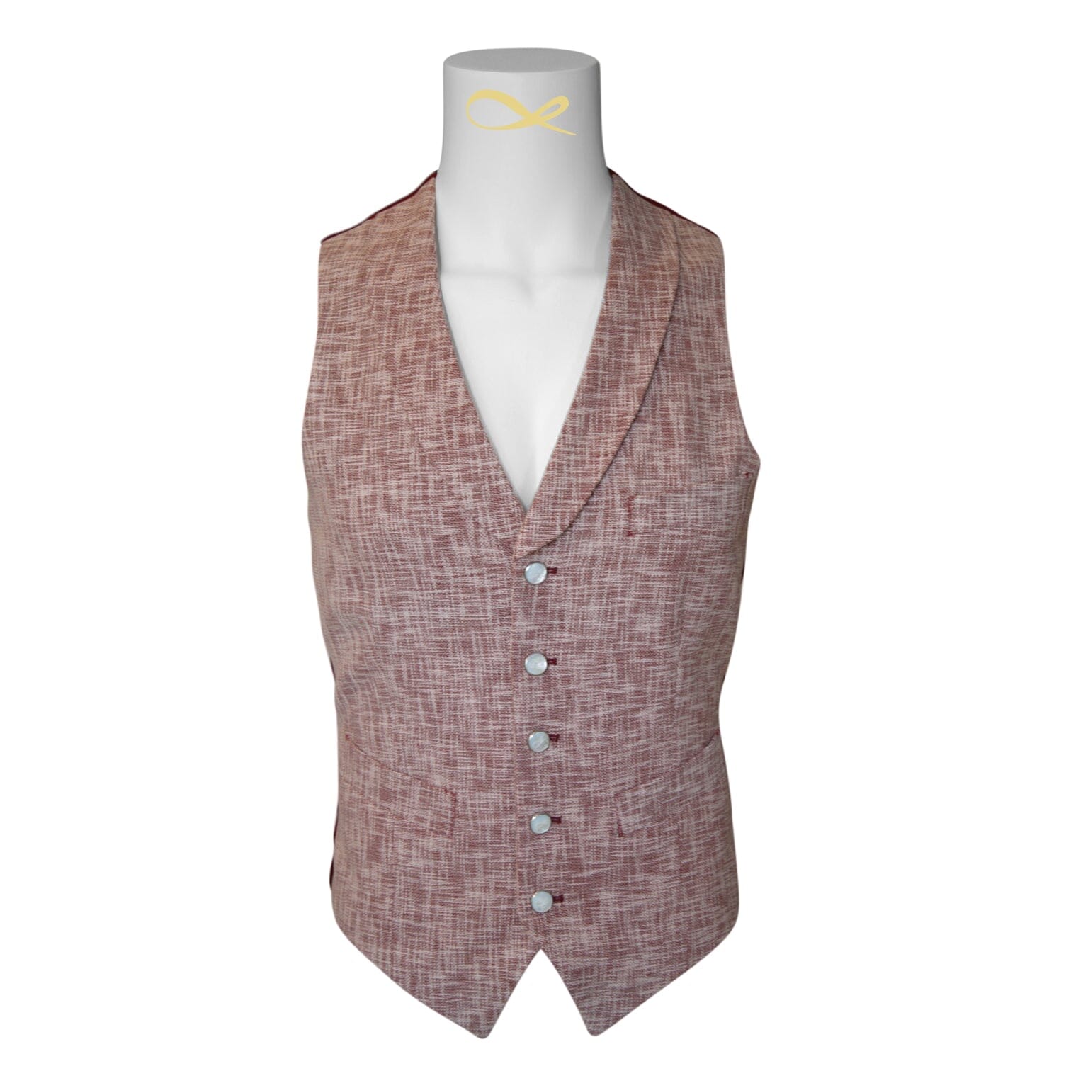 Faded Alizarin Tweed Ciottoli Waistcoat @ The Vault-3