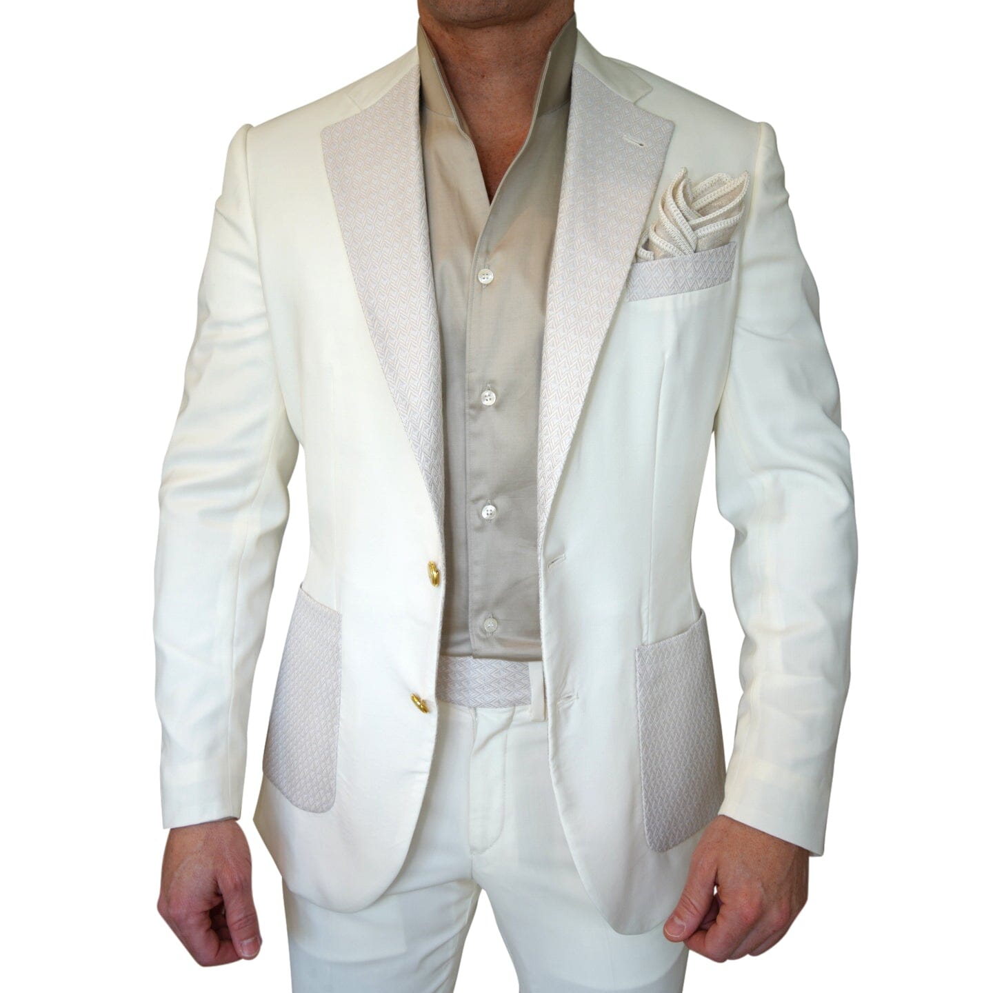 Ivory Latte Herringbone Hampton Jacket-3