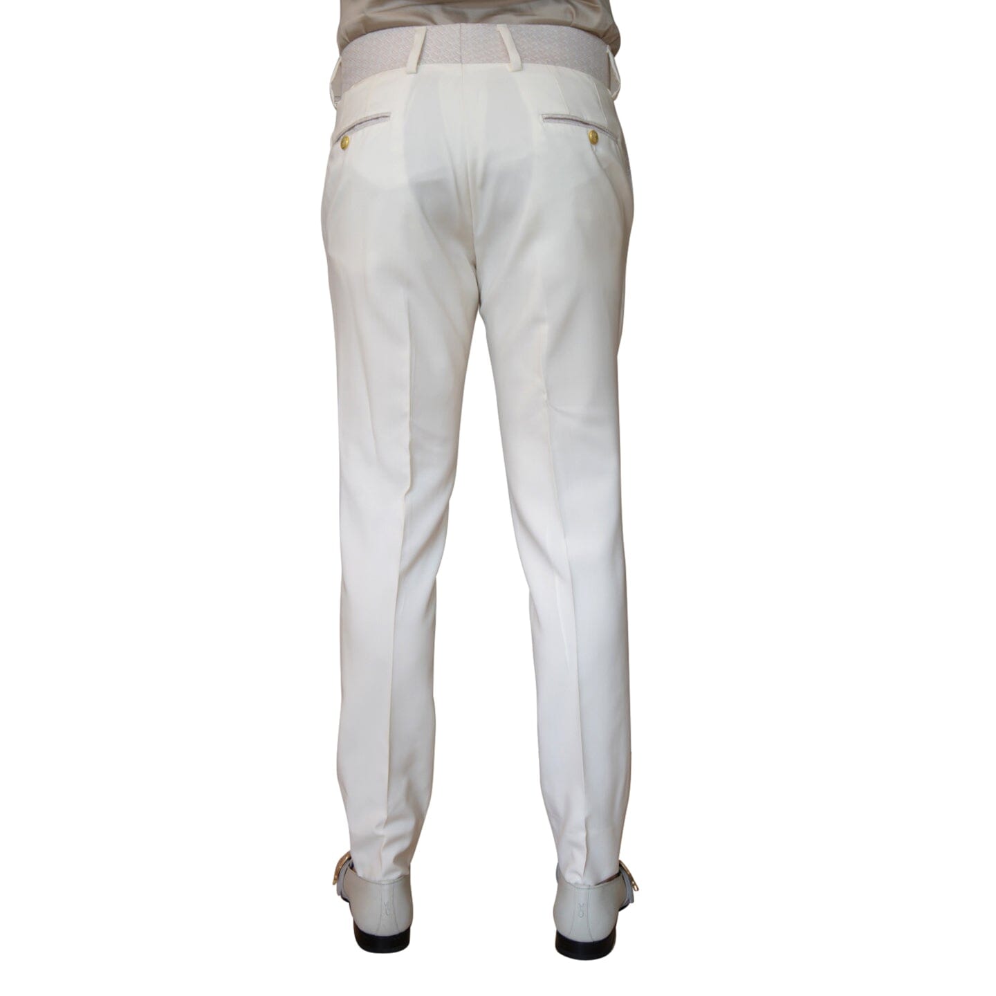 Ivory Latte Herringbone Hampton Trousers-4
