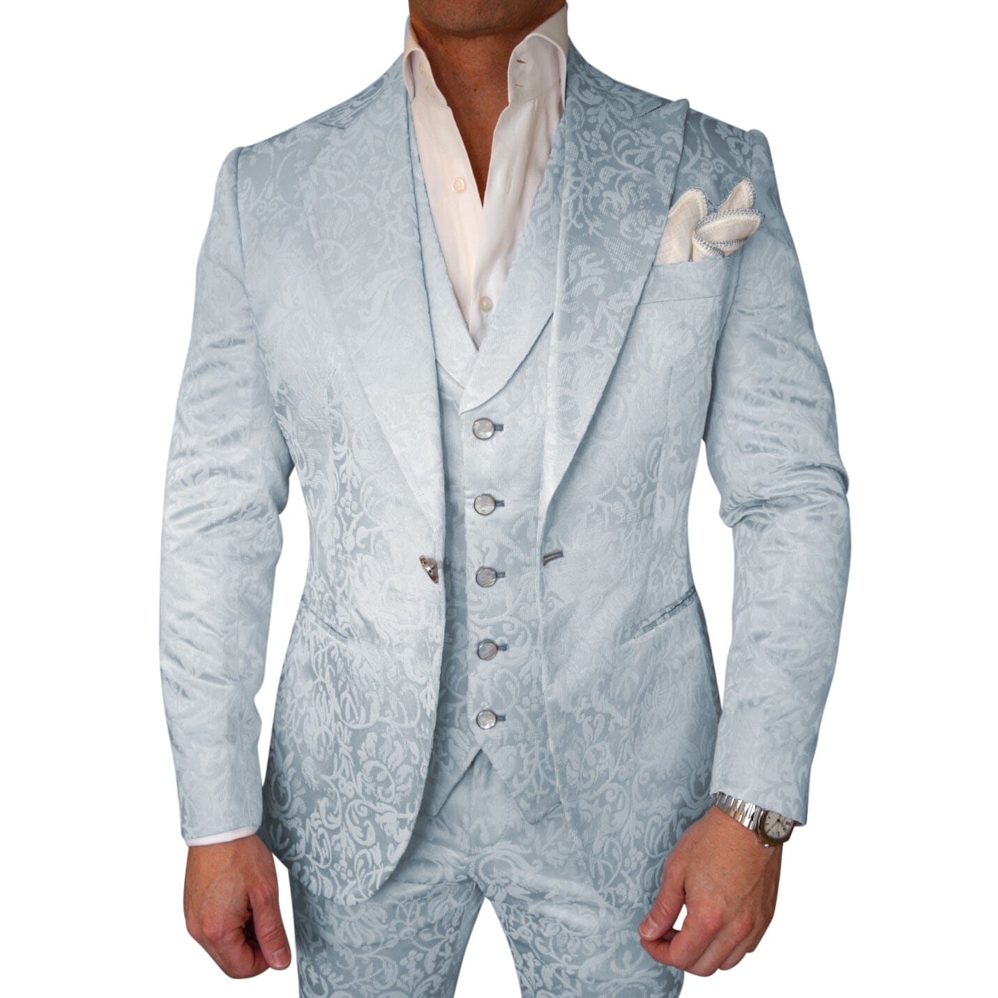 Blu Ghiaccio Paisley Bold Jacket-3