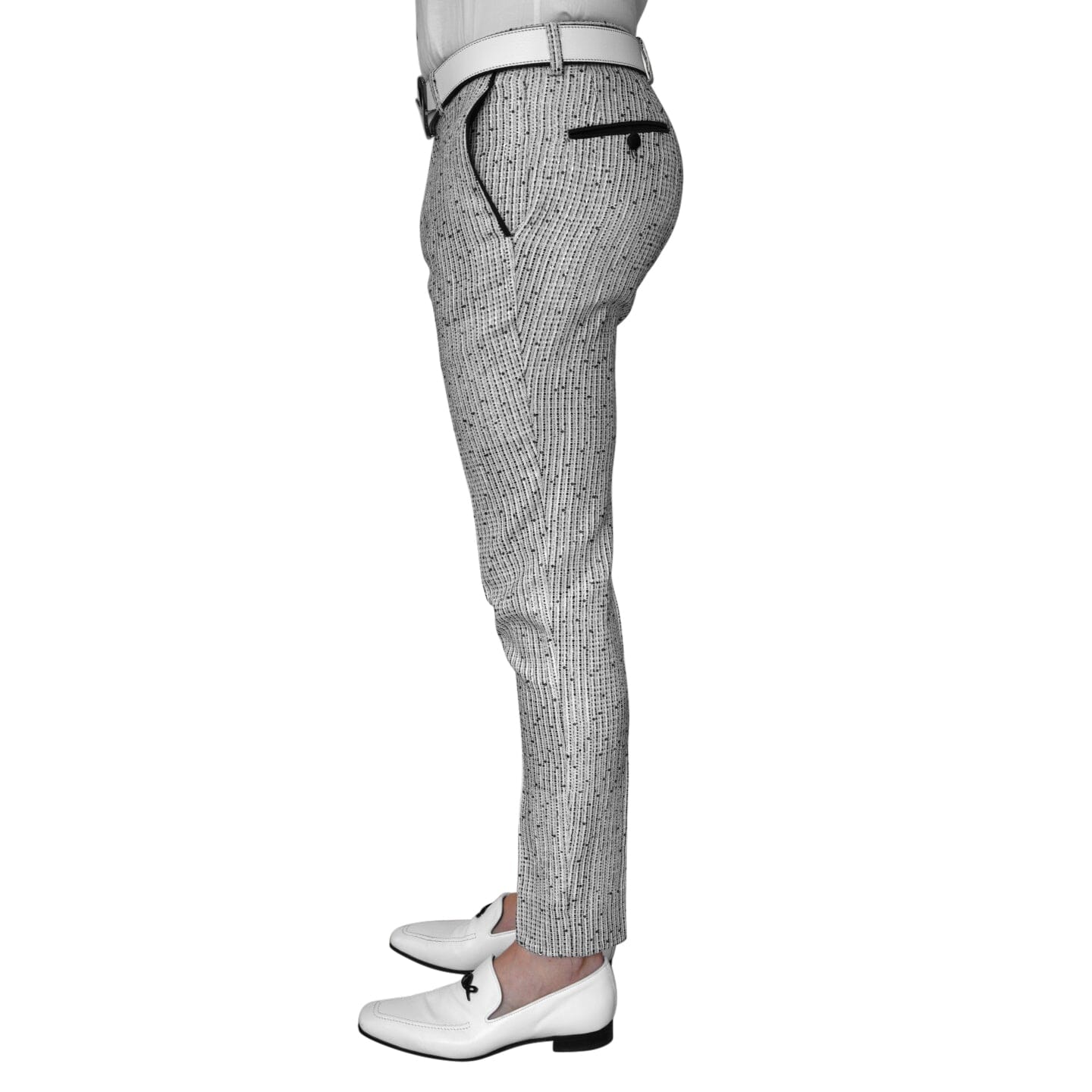 Nero Tweed Paillette Trousers-3