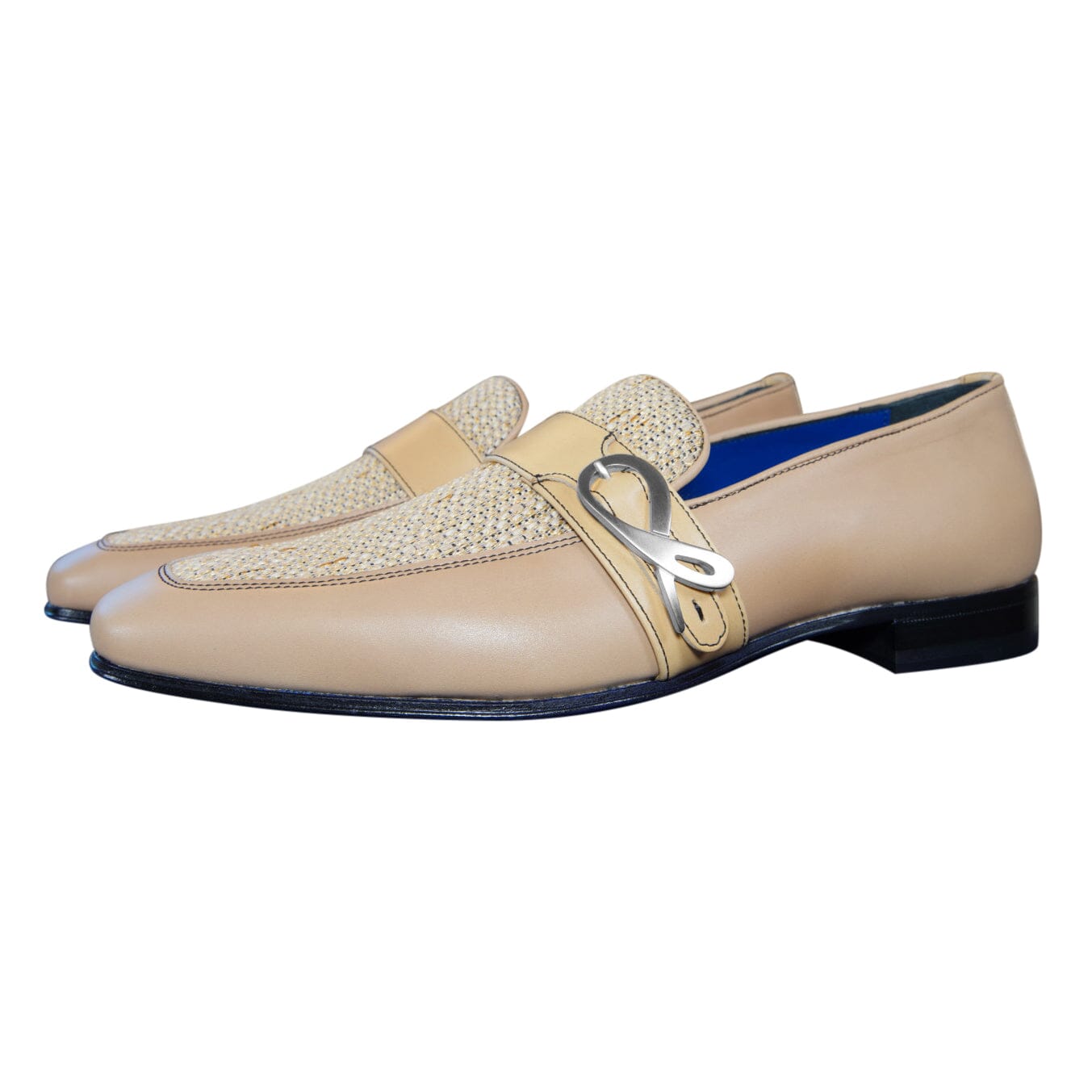 Tan Cestino Monk Silver Loafer-3