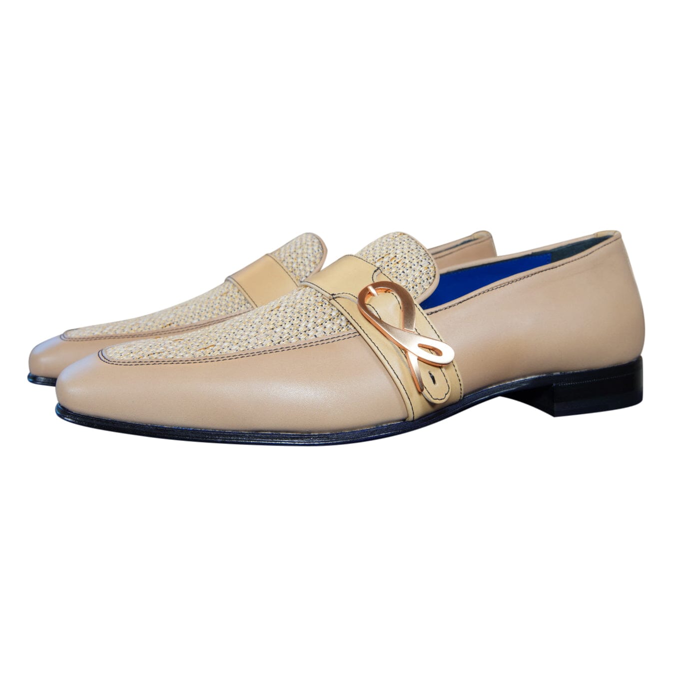Tan Cestino Monk Rose Gold Loafer @ The Vault