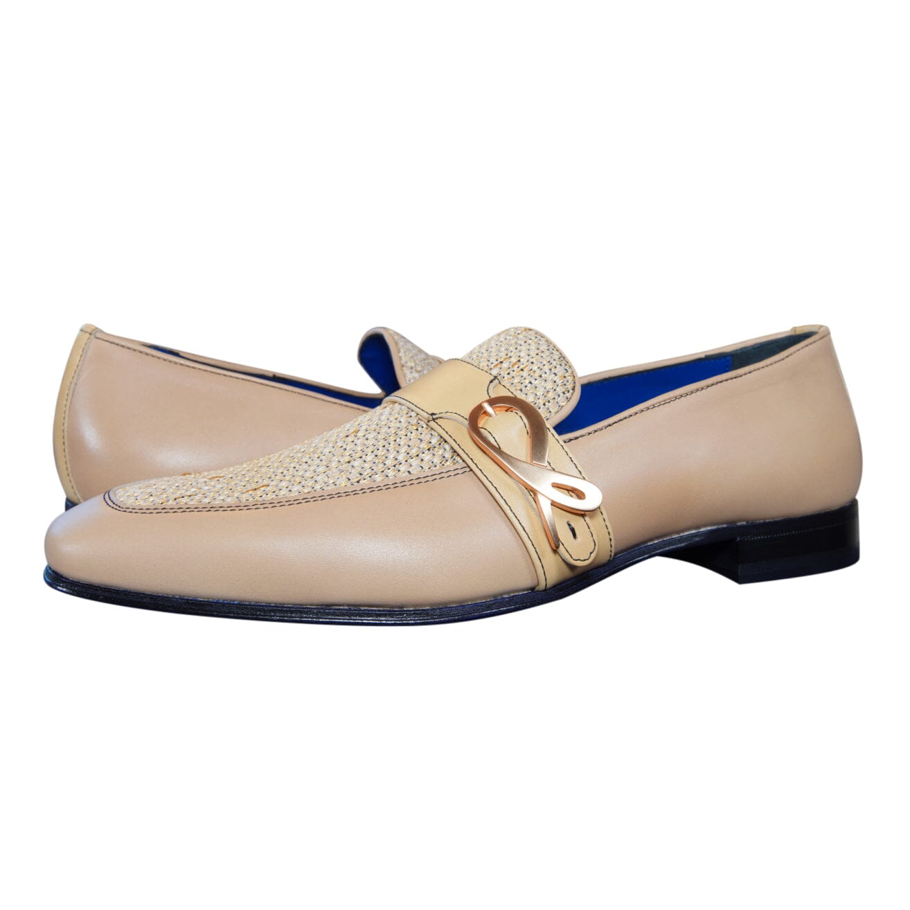 Tan Cestino Monk Rose Gold Loafer @ The Vault-3