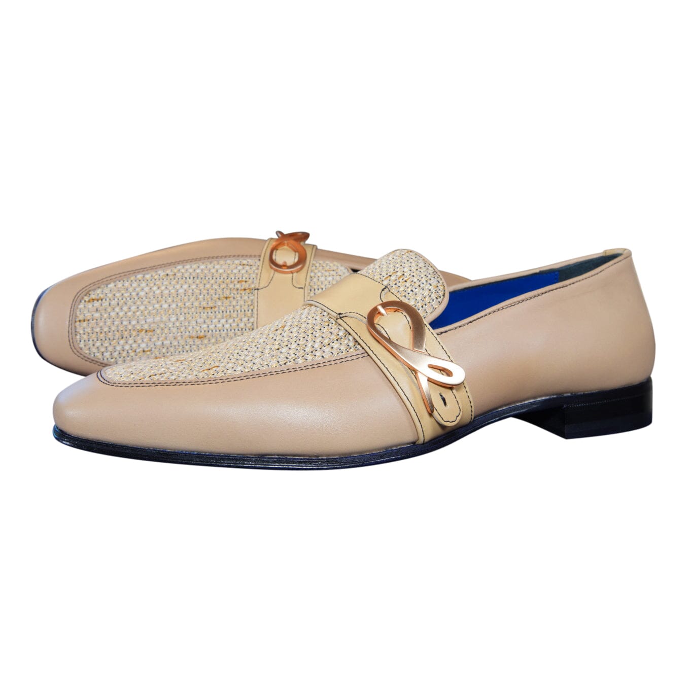 Tan Cestino Monk Rose Gold Loafer-4
