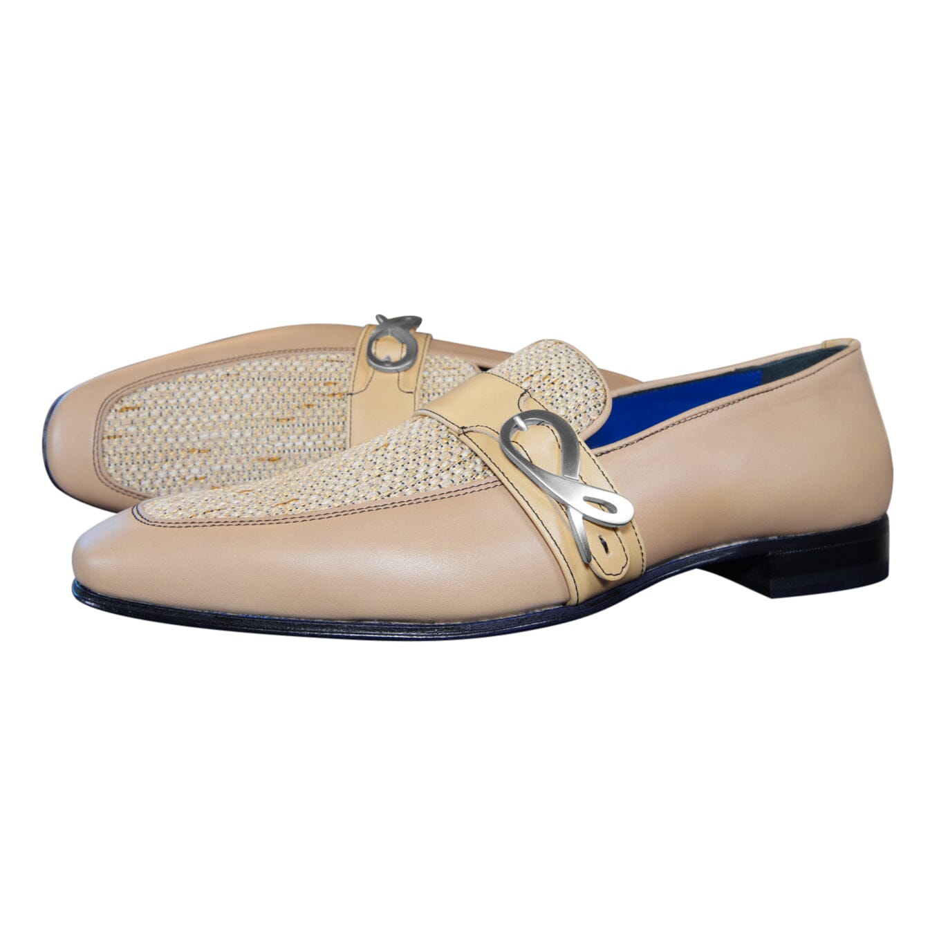 Tan Cestino Monk Silver Loafer-5
