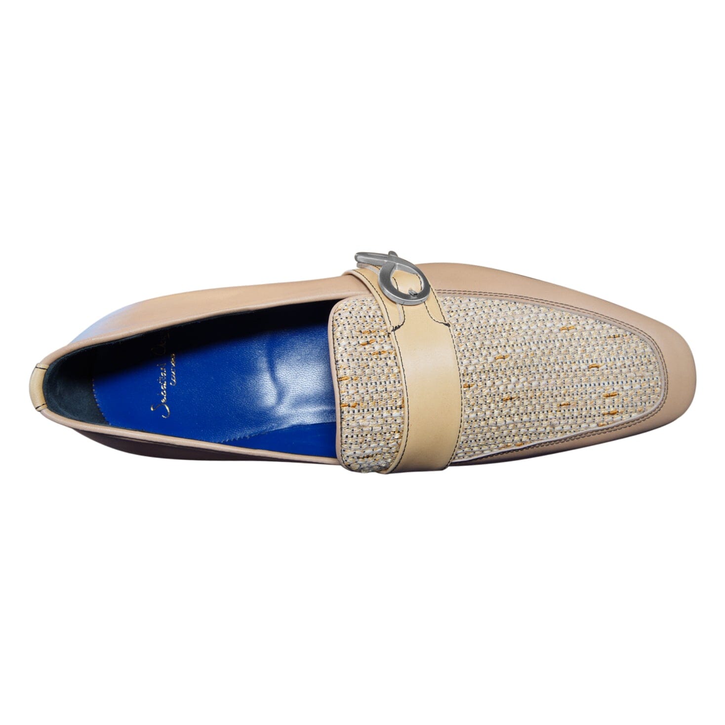 Tan Cestino Monk Silver Loafer-8