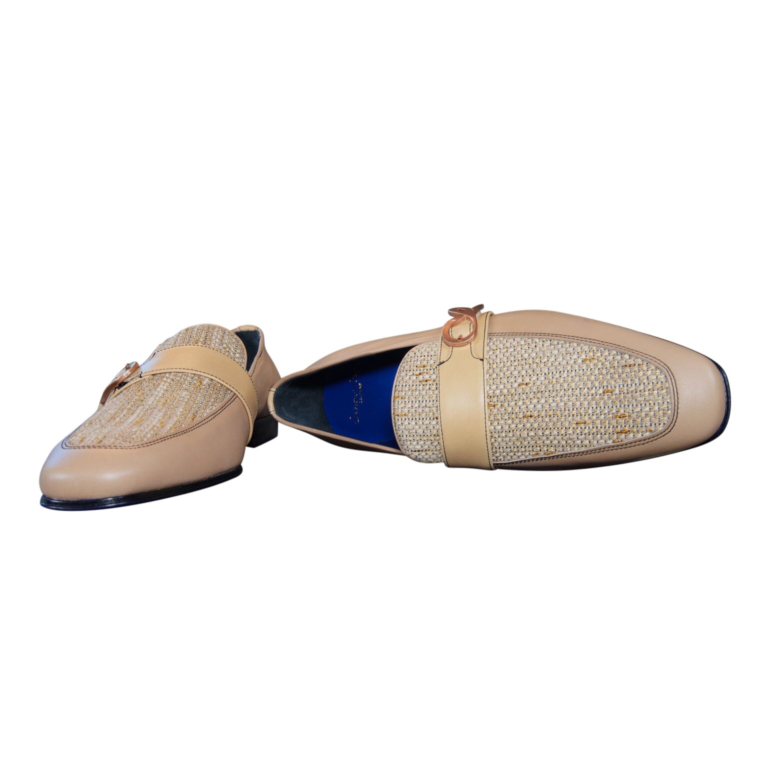 Tan Cestino Monk Rose Gold Loafer-9