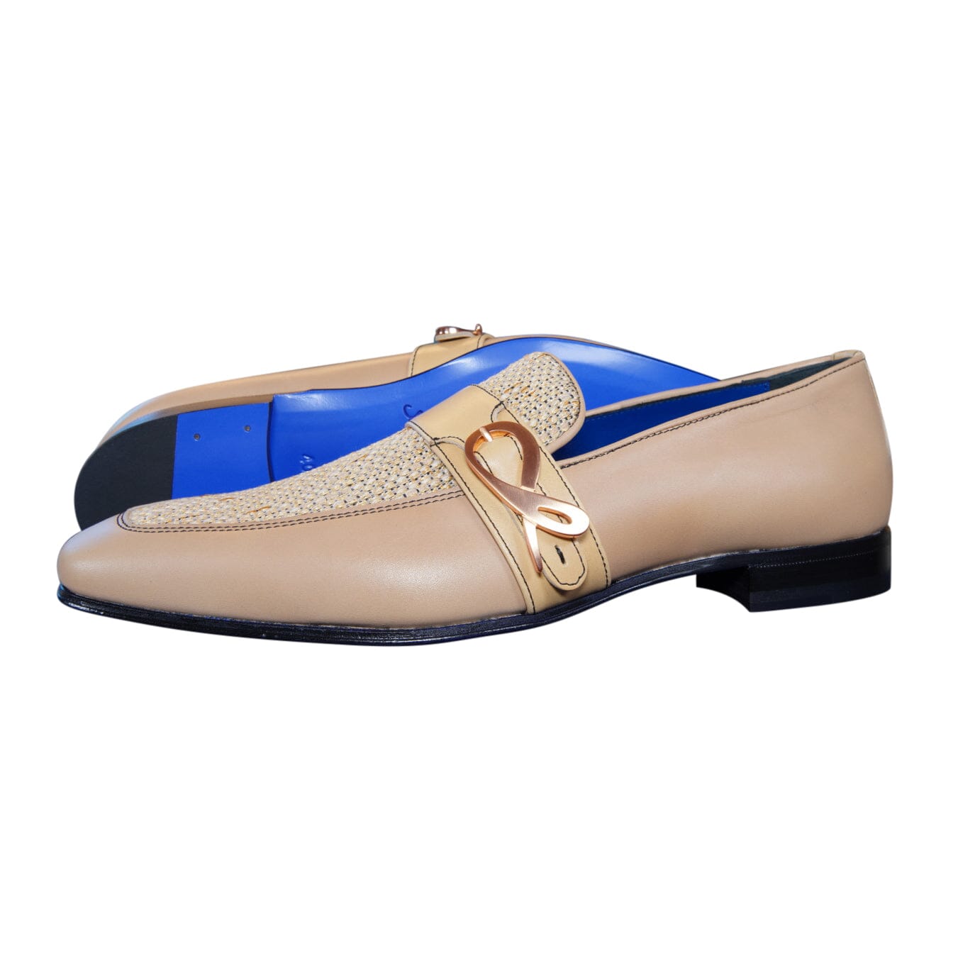 Tan Cestino Monk Rose Gold Loafer-10